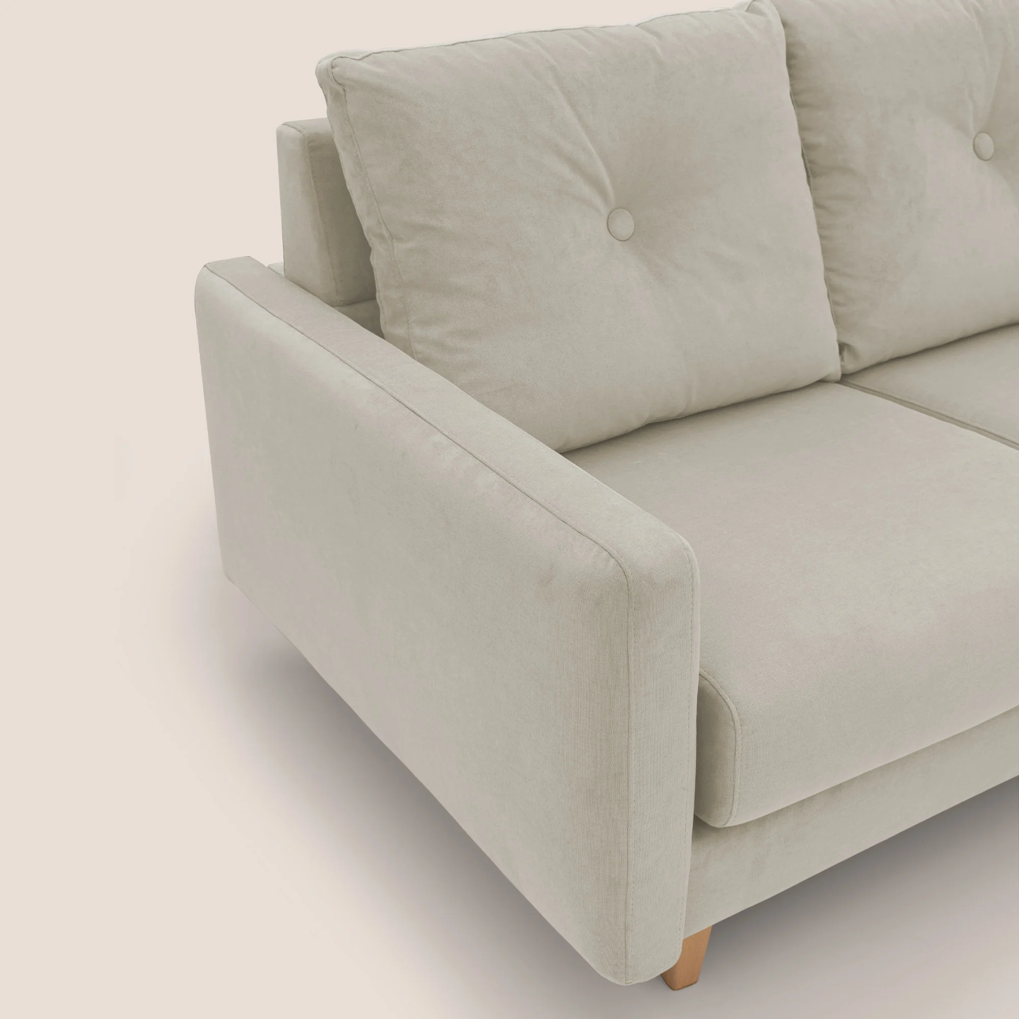 Matisse canapé avec assises coulissantes et dossier en duvet d'oie en tissu détachable T17 crème - Image 6
