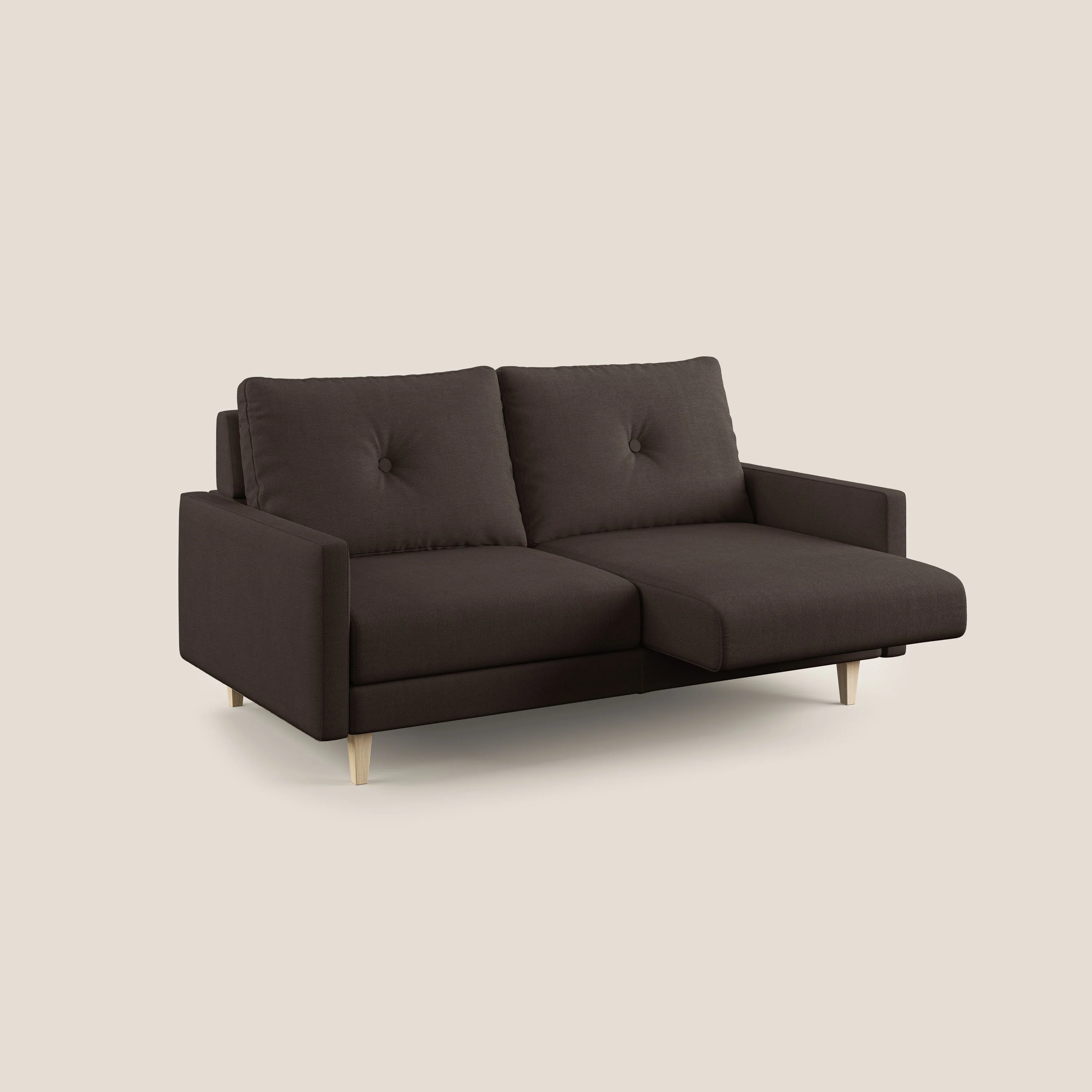 Matisse canapé avec assises coulissantes et dossier en duvet d'oie en tissu détachable T17 marron - Image 2
