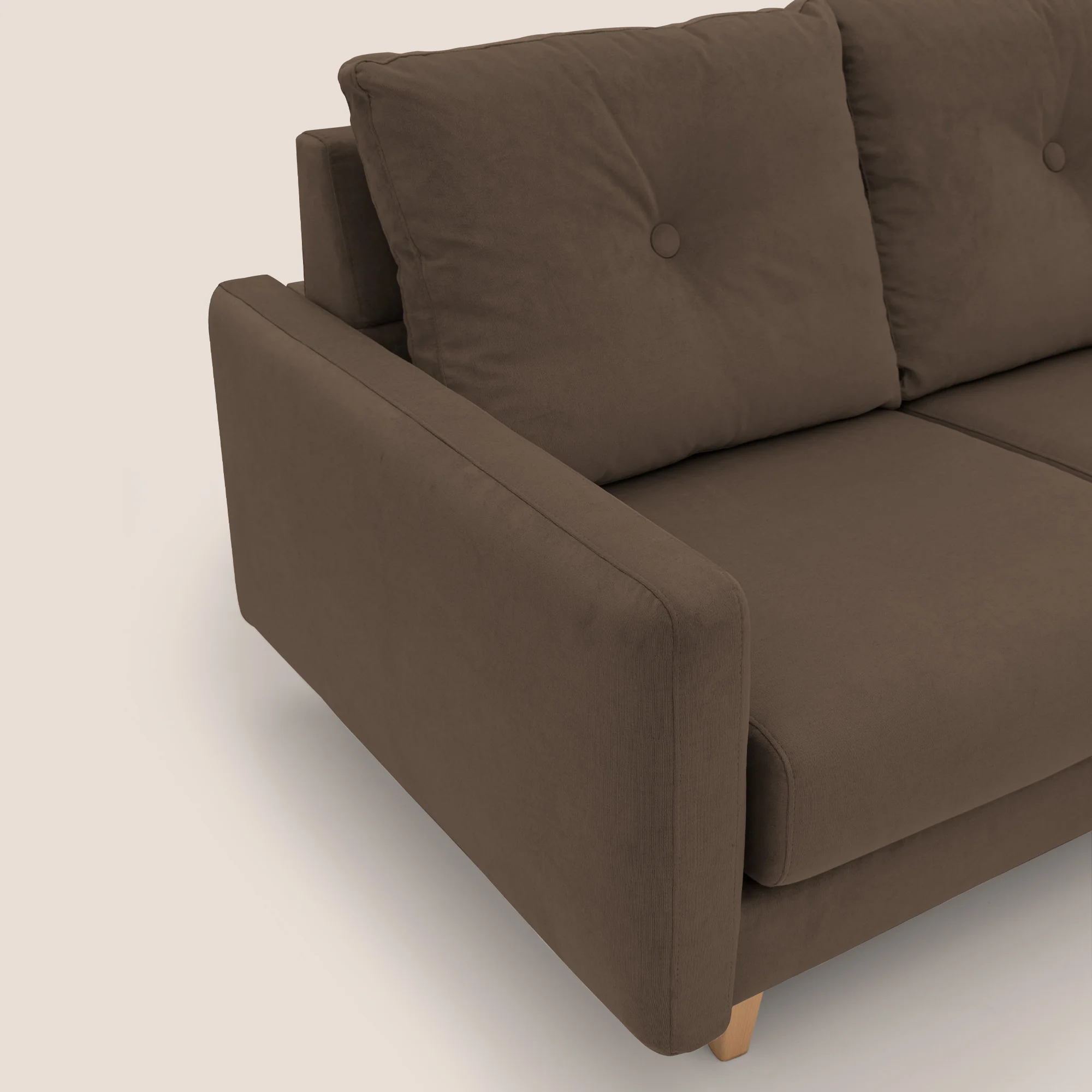 Matisse canapé avec assises coulissantes et dossier en duvet d'oie en tissu détachable T17 marron - Image 6