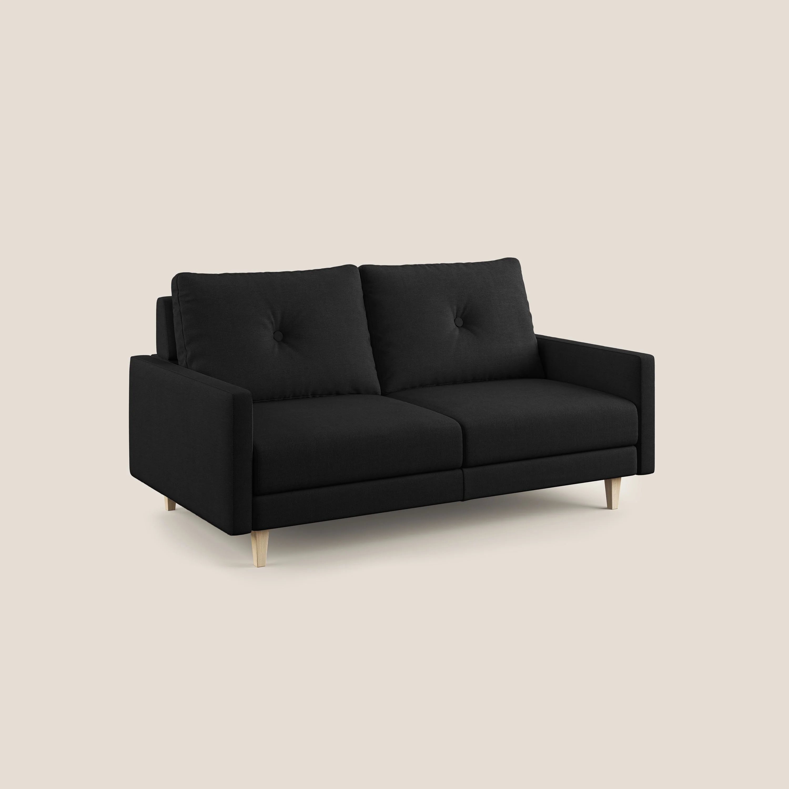 Matisse canapé avec assises coulissantes et dossier en duvet d'oie en tissu détachable T17 noir - Image 3
