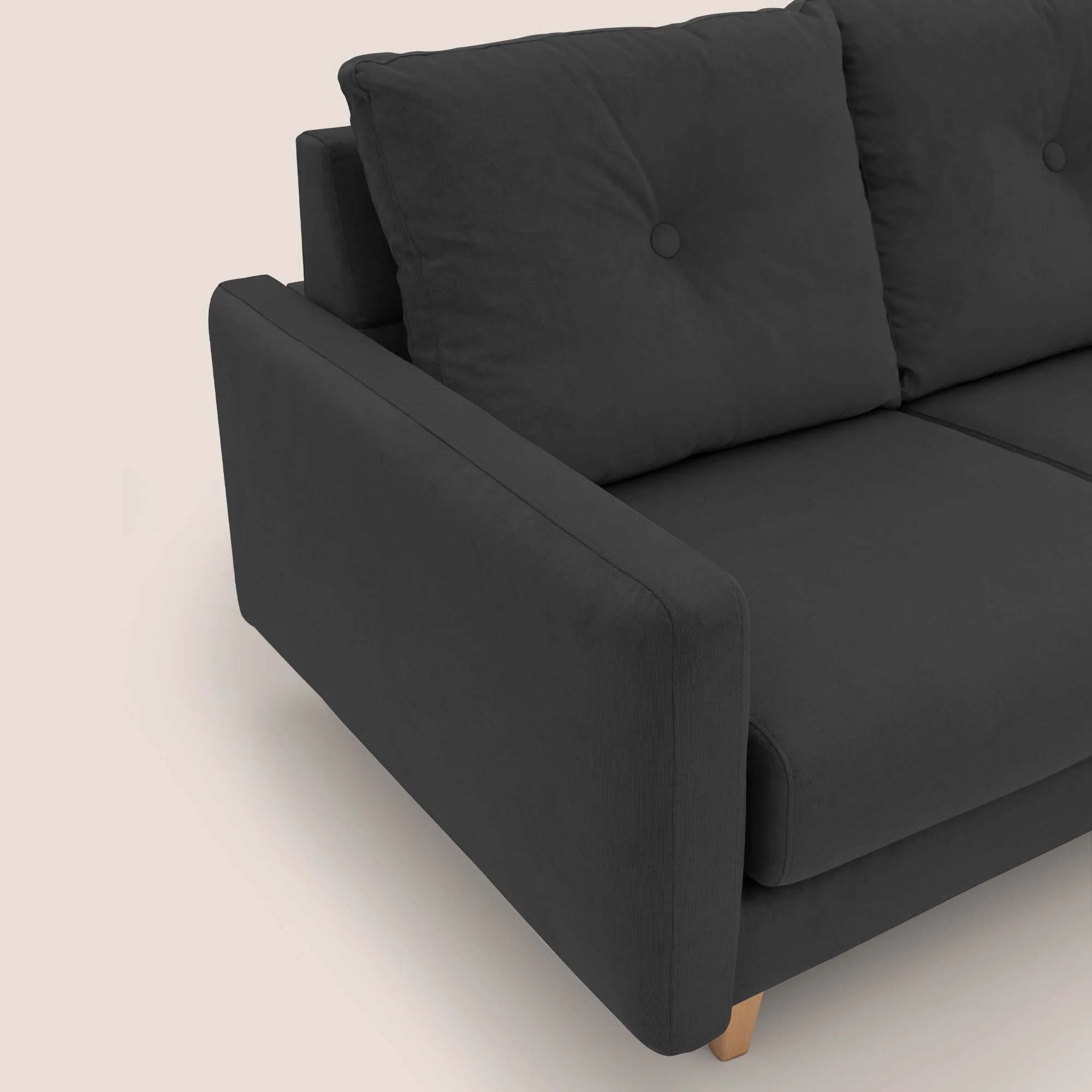 Matisse canapé avec assises coulissantes et dossier en duvet d'oie en tissu détachable T17 noir - Image 6