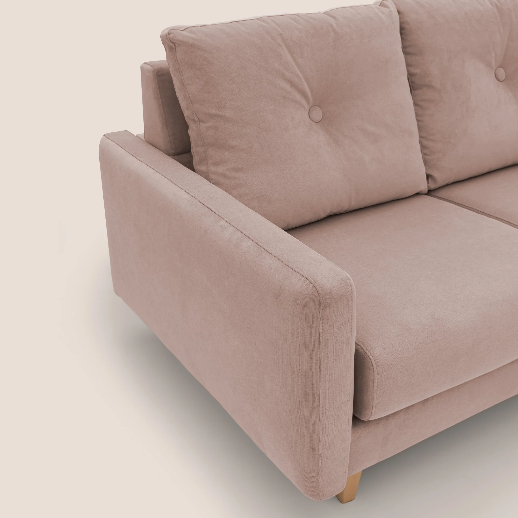 Matisse canapé avec assises coulissantes et dossier en duvet d'oie en tissu détachable T17 rose - Image 6