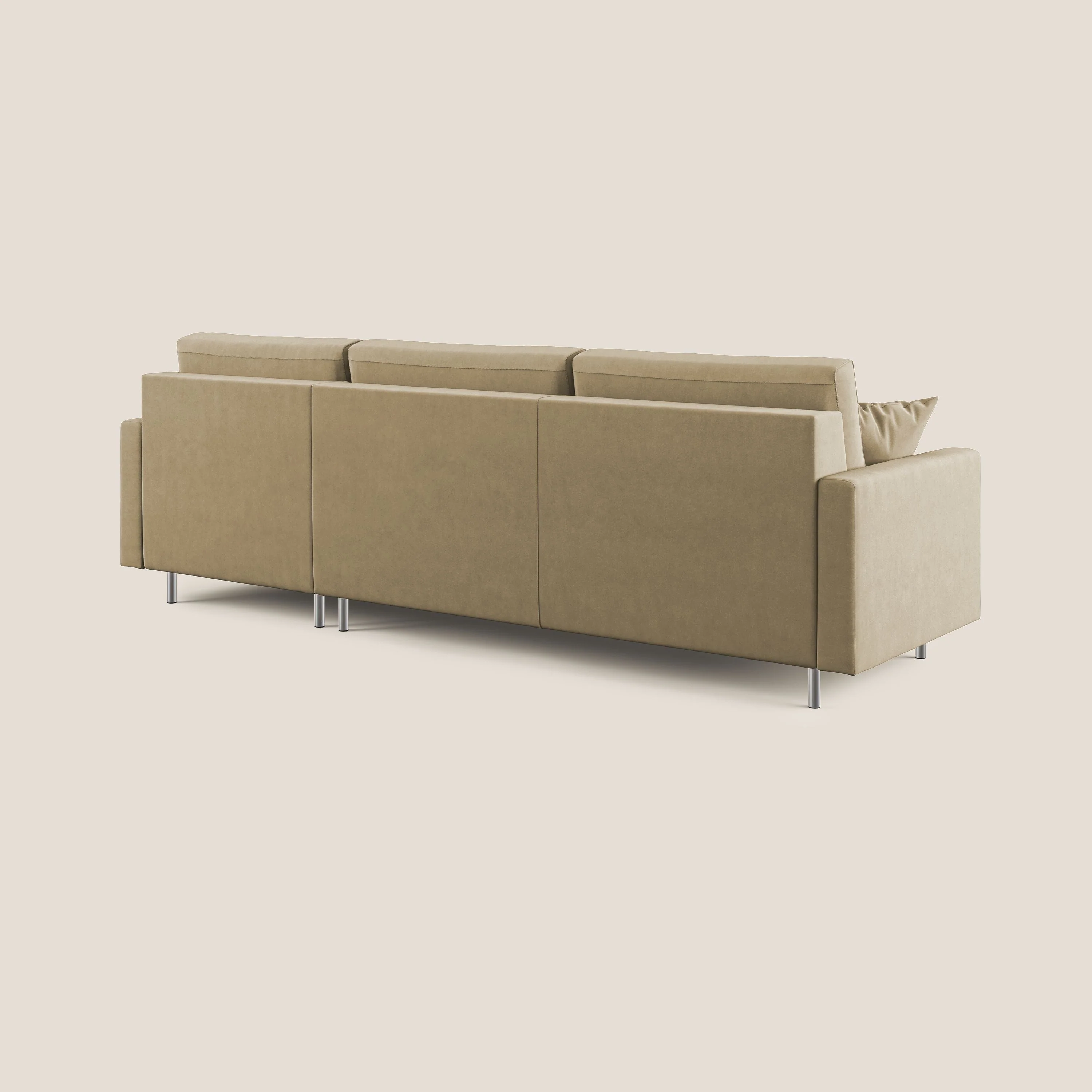 Megan canapé d'angle convertible en microfibre détachable T11 beige - Image 7