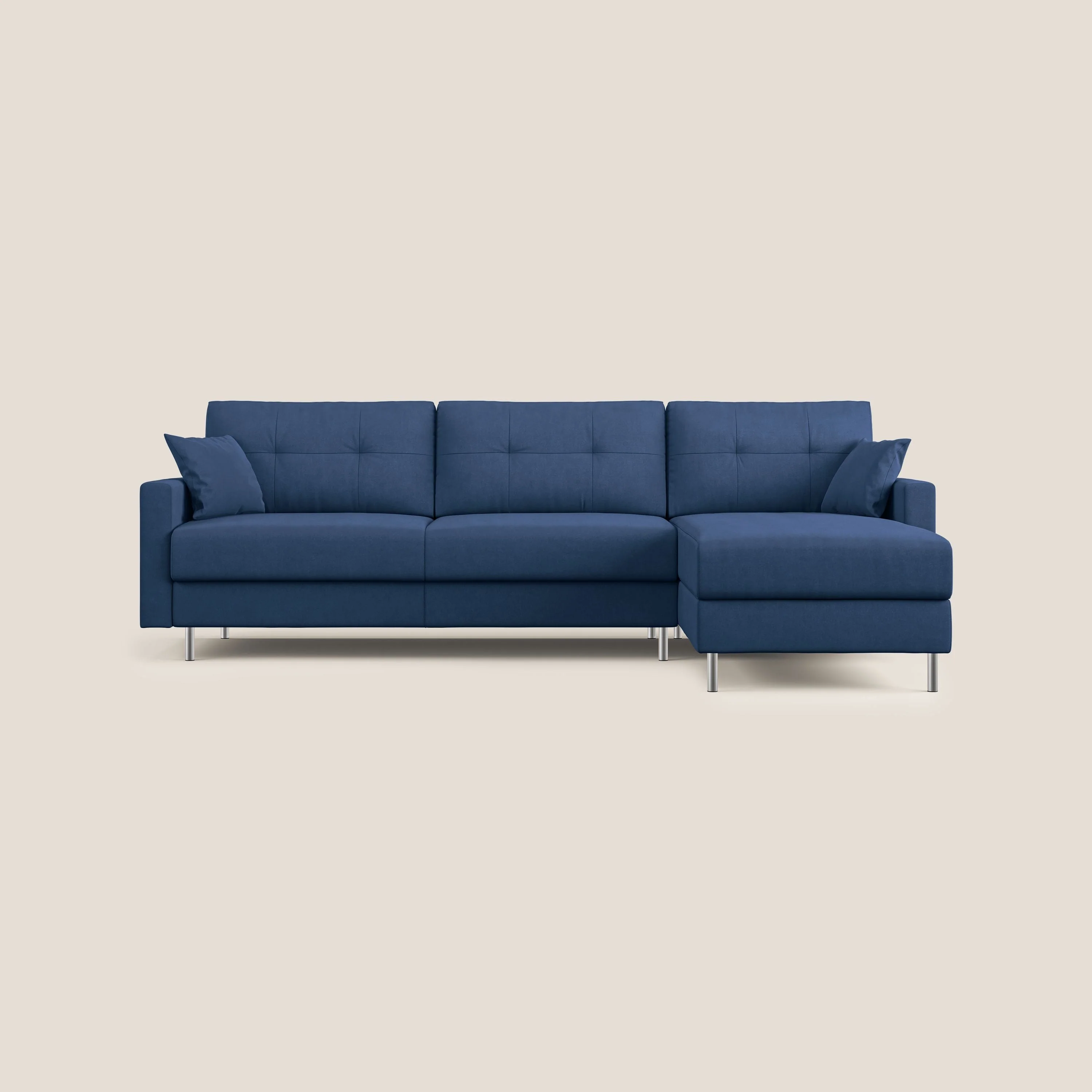 Megan canapé d'angle convertible en microfibre détachable T11 bleu