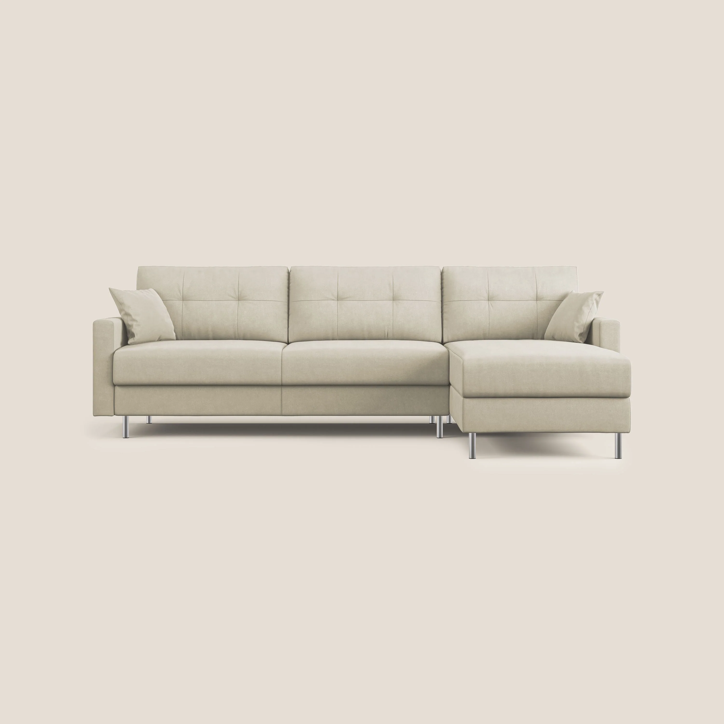 Megan canapé d'angle convertible en microfibre détachable T11 crÚme