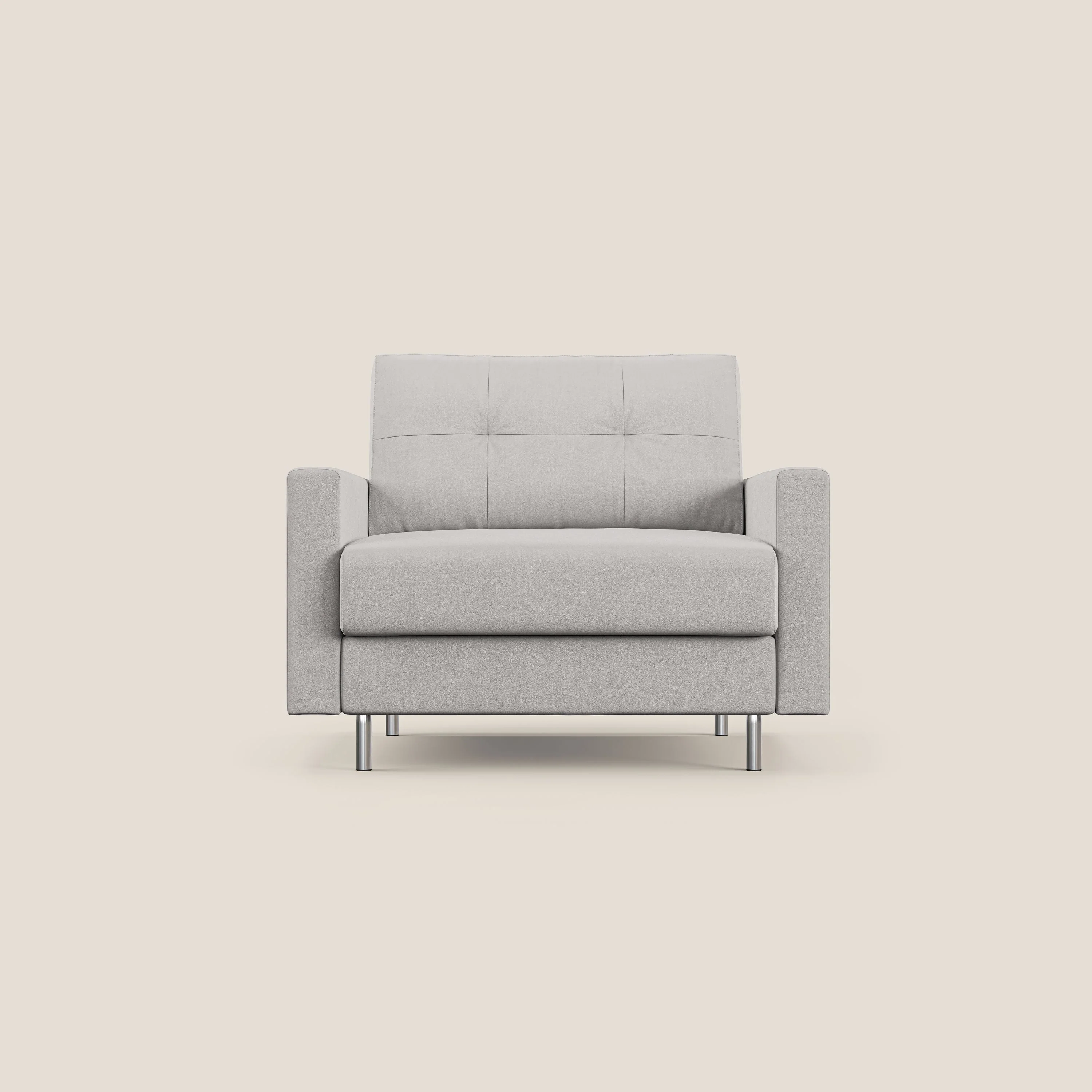 Megan fauteuil convertible en microfibre détachable T11 gris clair