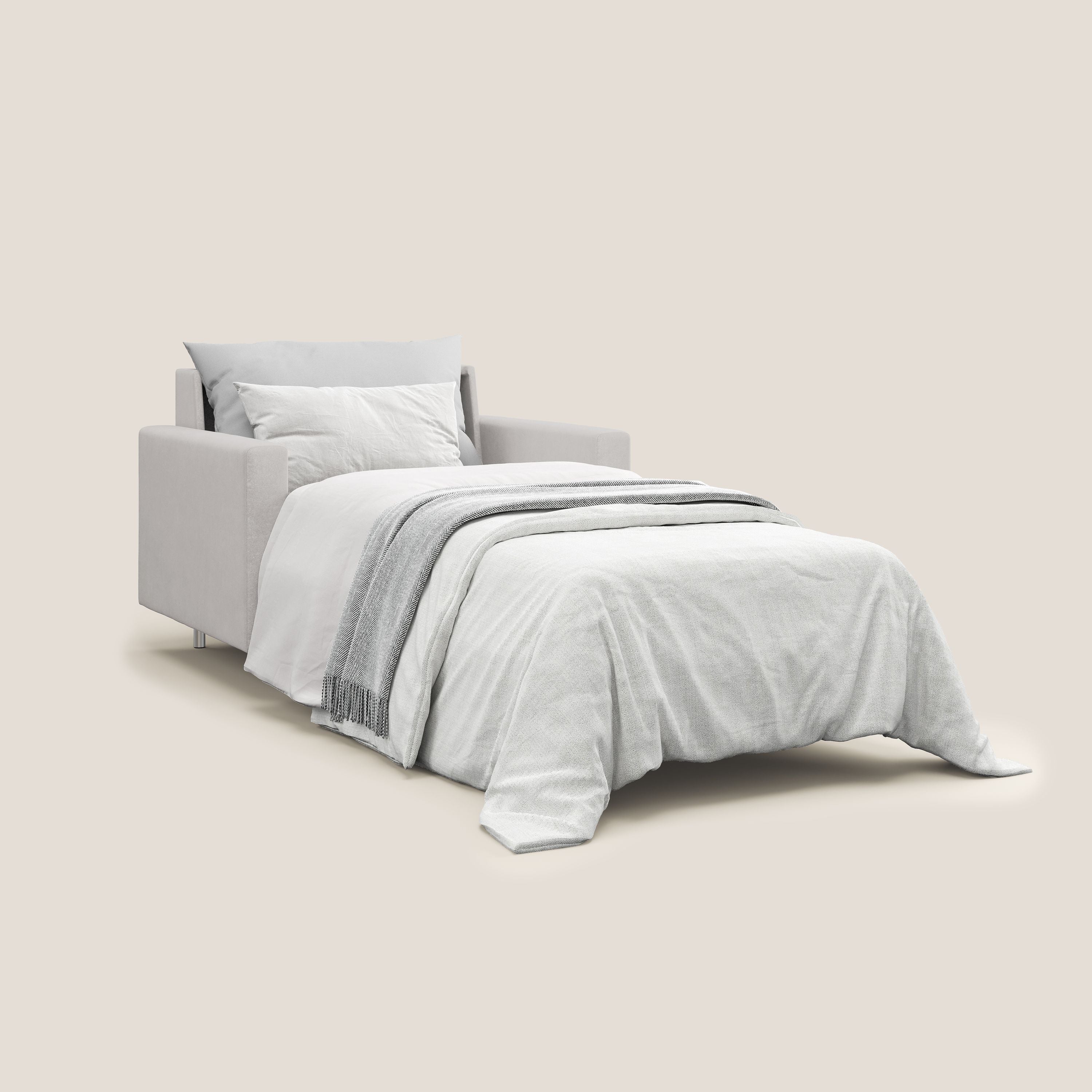 Megan fauteuil convertible en microfibre détachable T11 gris clair - Image 2