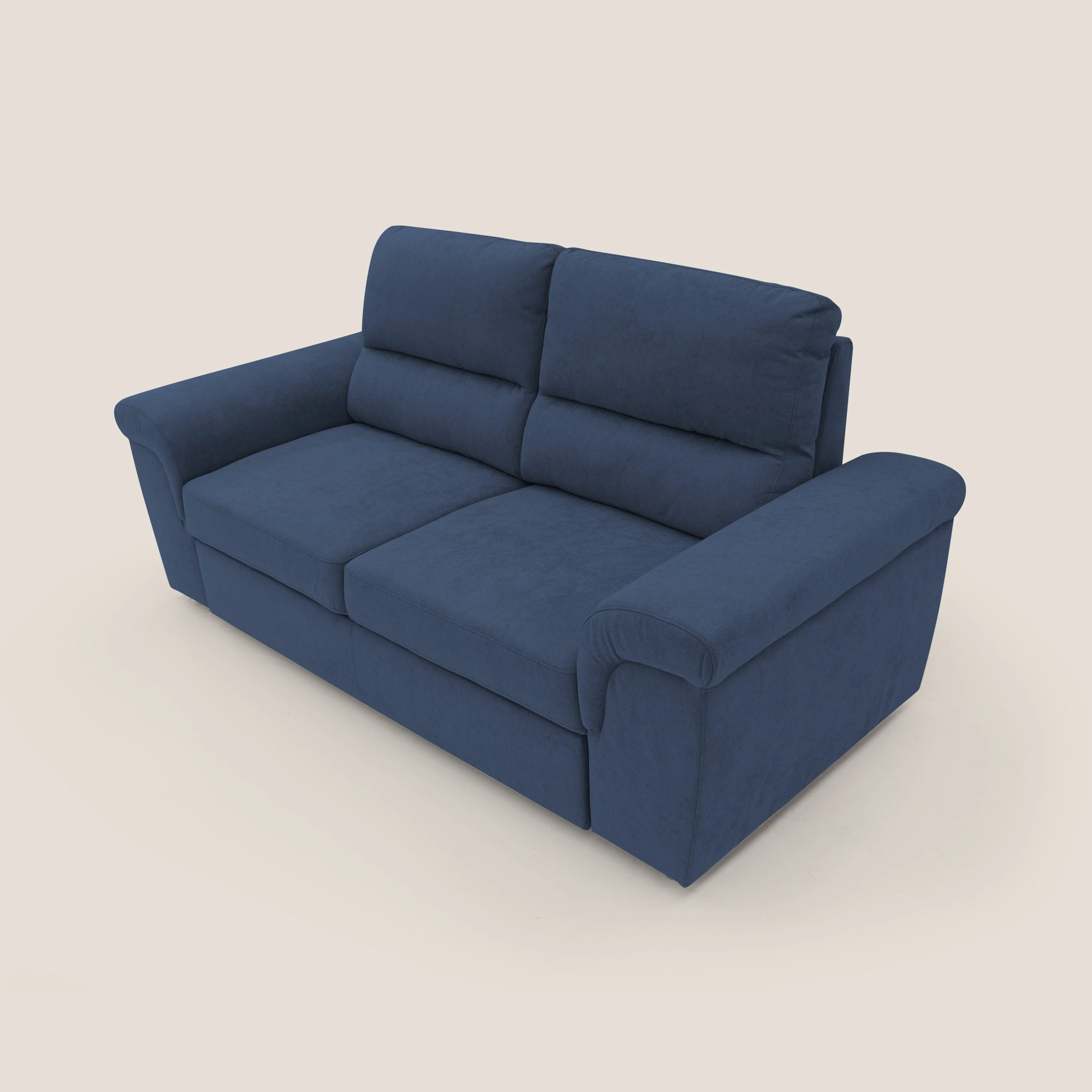 Minerva canapé linéaire avec pouf extractible en tissu doux imperméable T02 bleu - Image 5