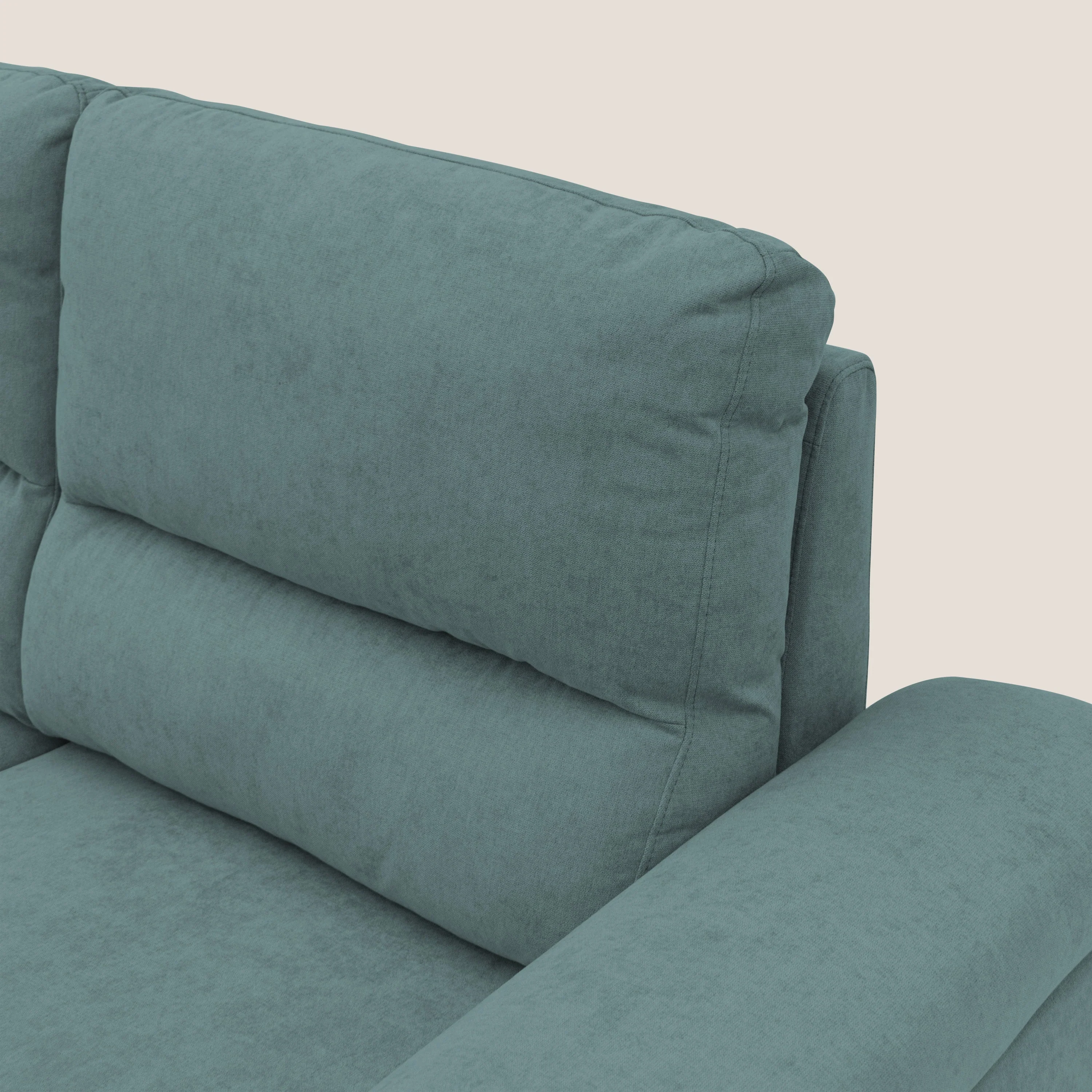 Minerva canapé linéaire avec pouf extractible en tissu doux imperméable T02 bleu canard - Image 4