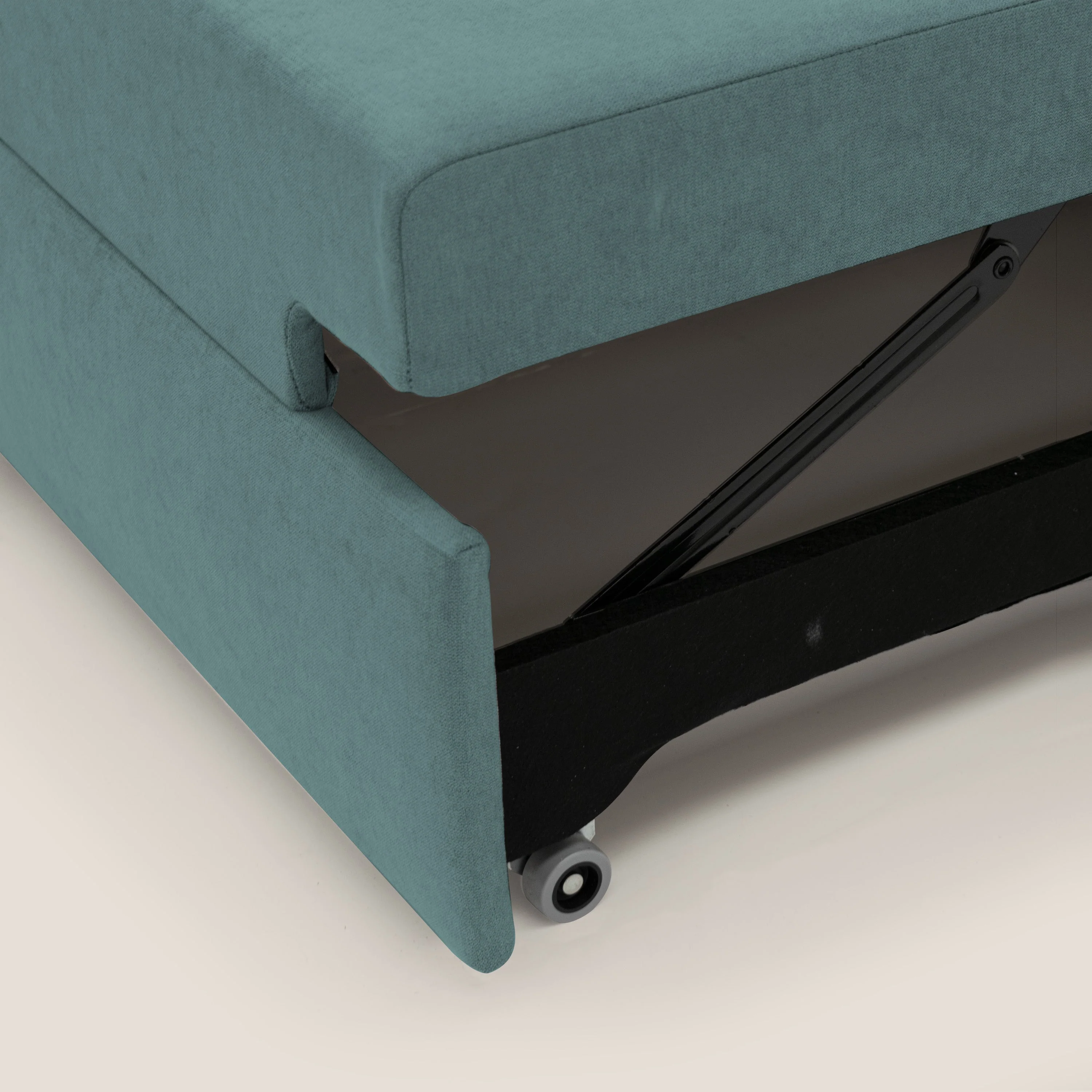 Minerva canapé linéaire avec pouf extractible en tissu doux imperméable T02 bleu canard - Image 8