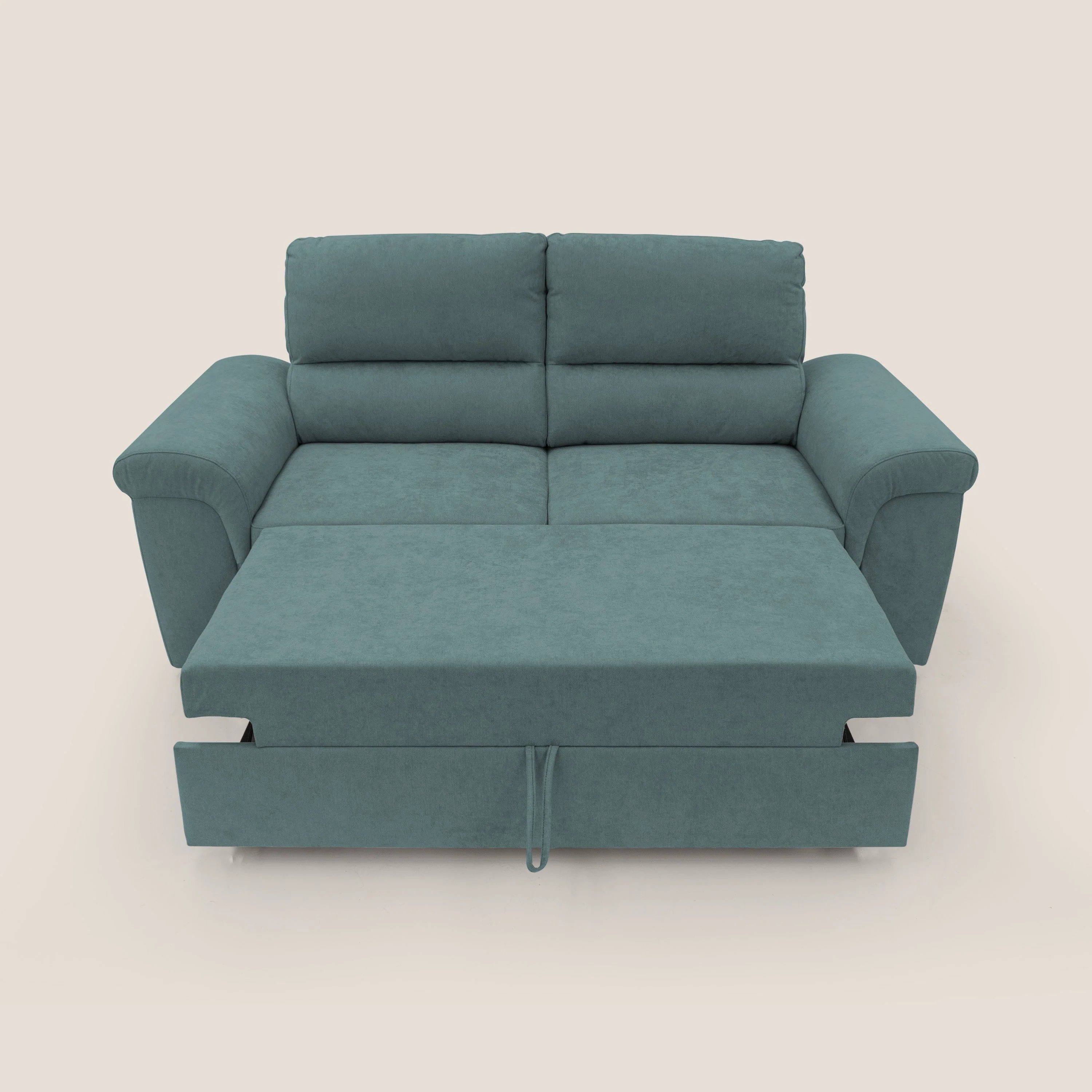 Minerva canapé linéaire avec pouf extractible en tissu doux imperméable T02 bleu canard - Image 9