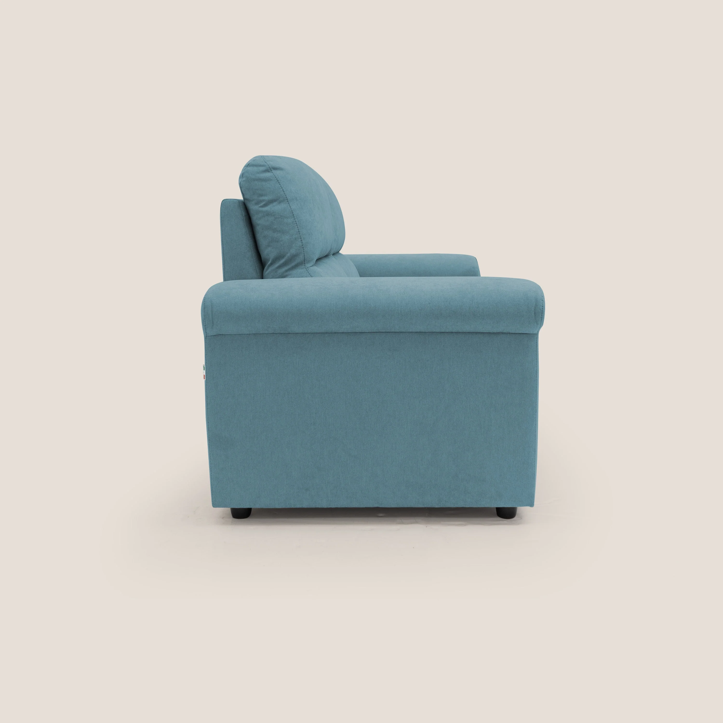 Minerva canapé linéaire avec pouf extractible en tissu doux imperméable T02 bleu ciel - Image 11