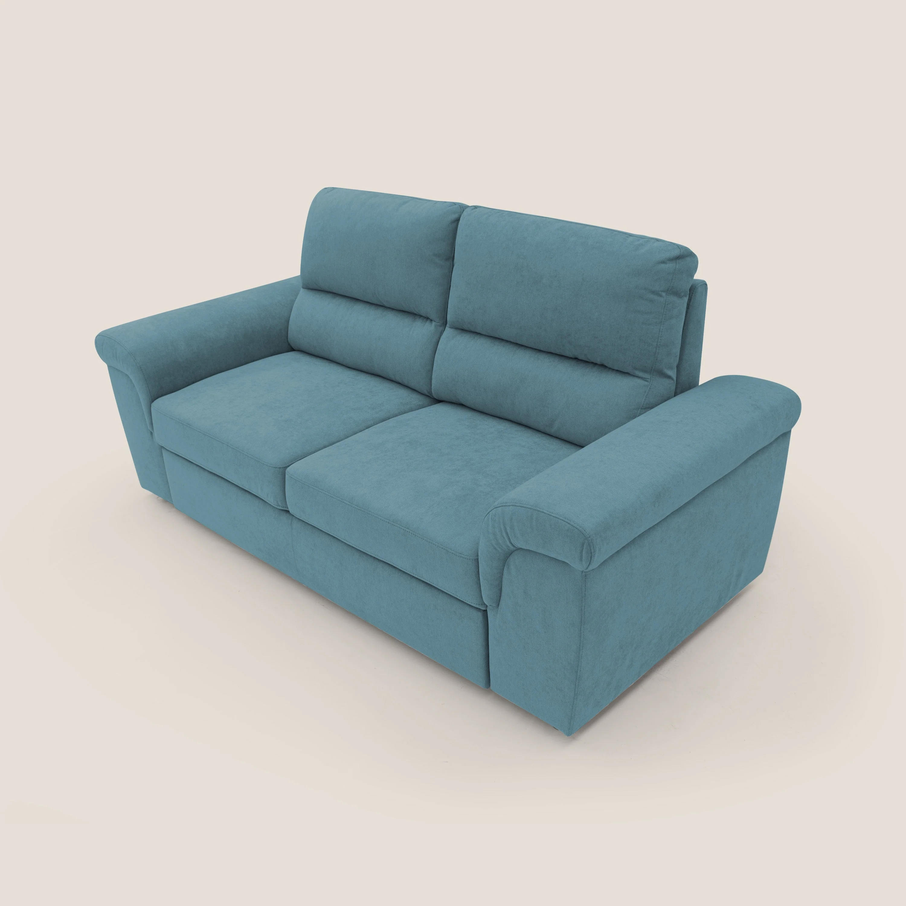 Minerva canapé linéaire avec pouf extractible en tissu doux imperméable T02 bleu ciel - Image 5