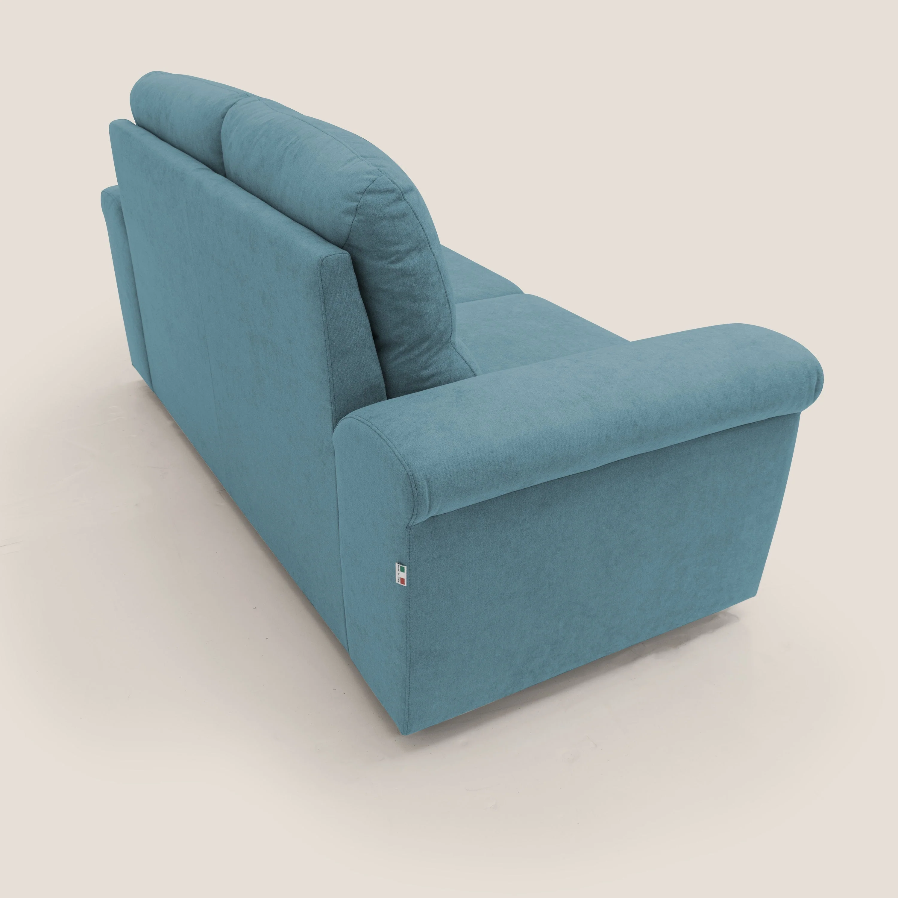 Minerva canapé linéaire avec pouf extractible en tissu doux imperméable T02 bleu ciel - Image 6