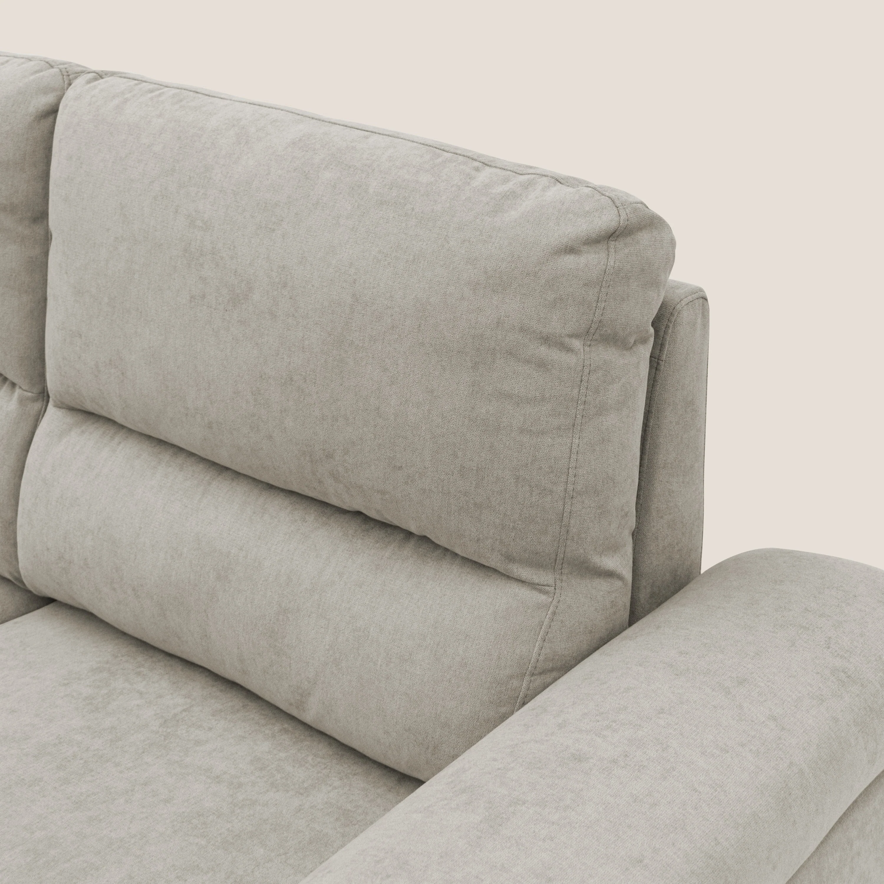 Minerva canapé linéaire avec pouf extractible en tissu doux imperméable T02 crème - Image 5