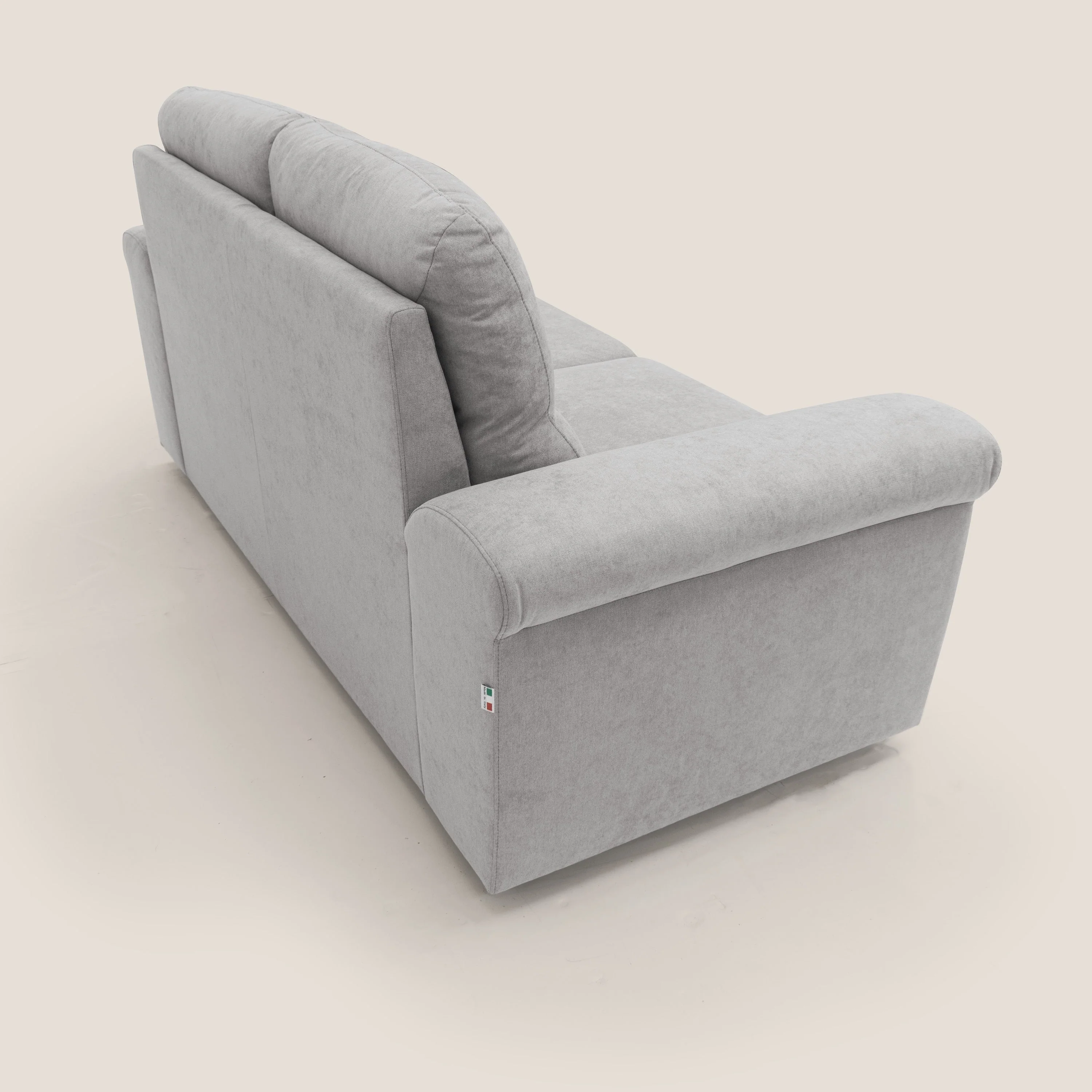 Minerva canapé linéaire avec pouf extractible en tissu doux imperméable T02 gris clair - Image 6
