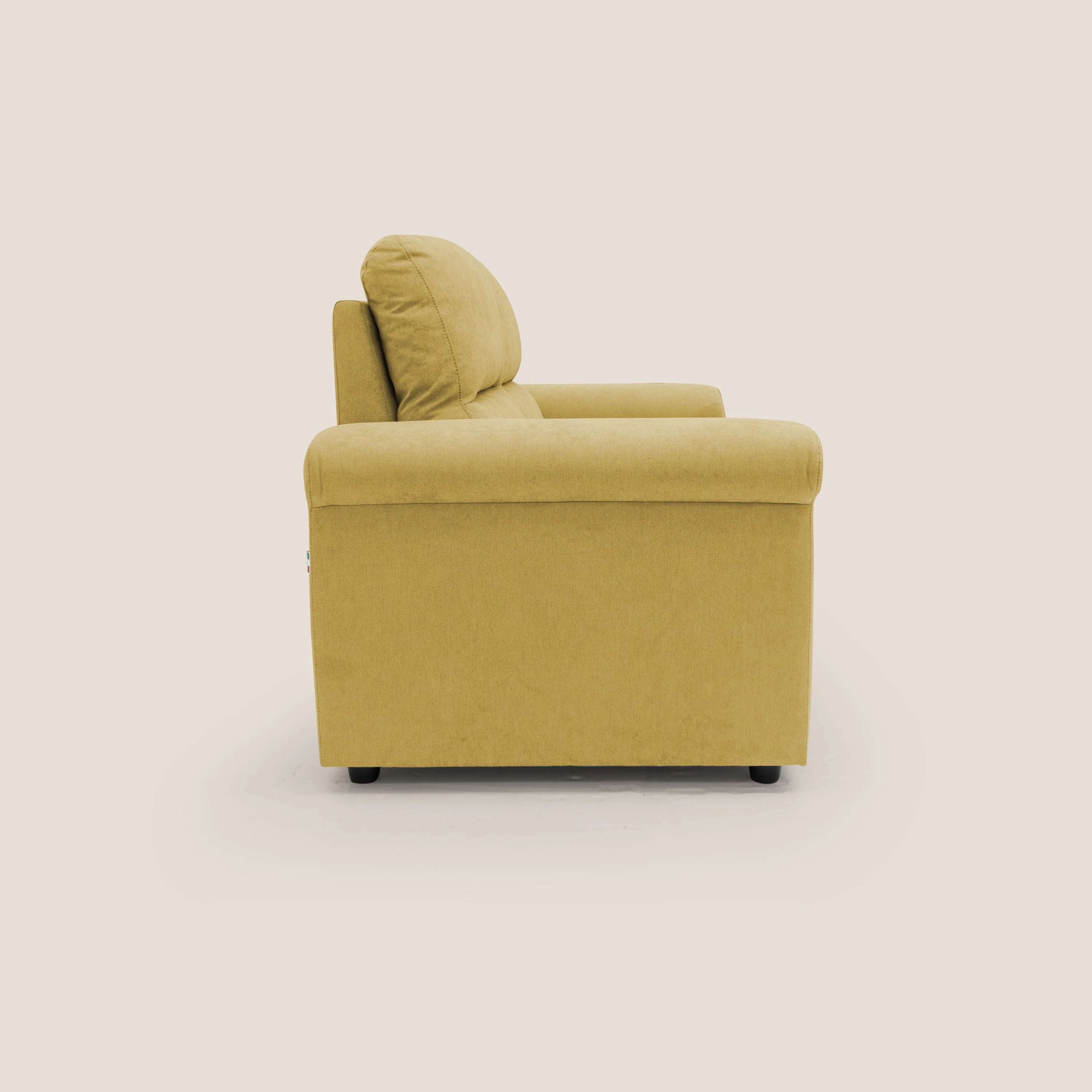 Minerva canapé linéaire avec pouf extractible en tissu doux imperméable T02 jaune - Image 11