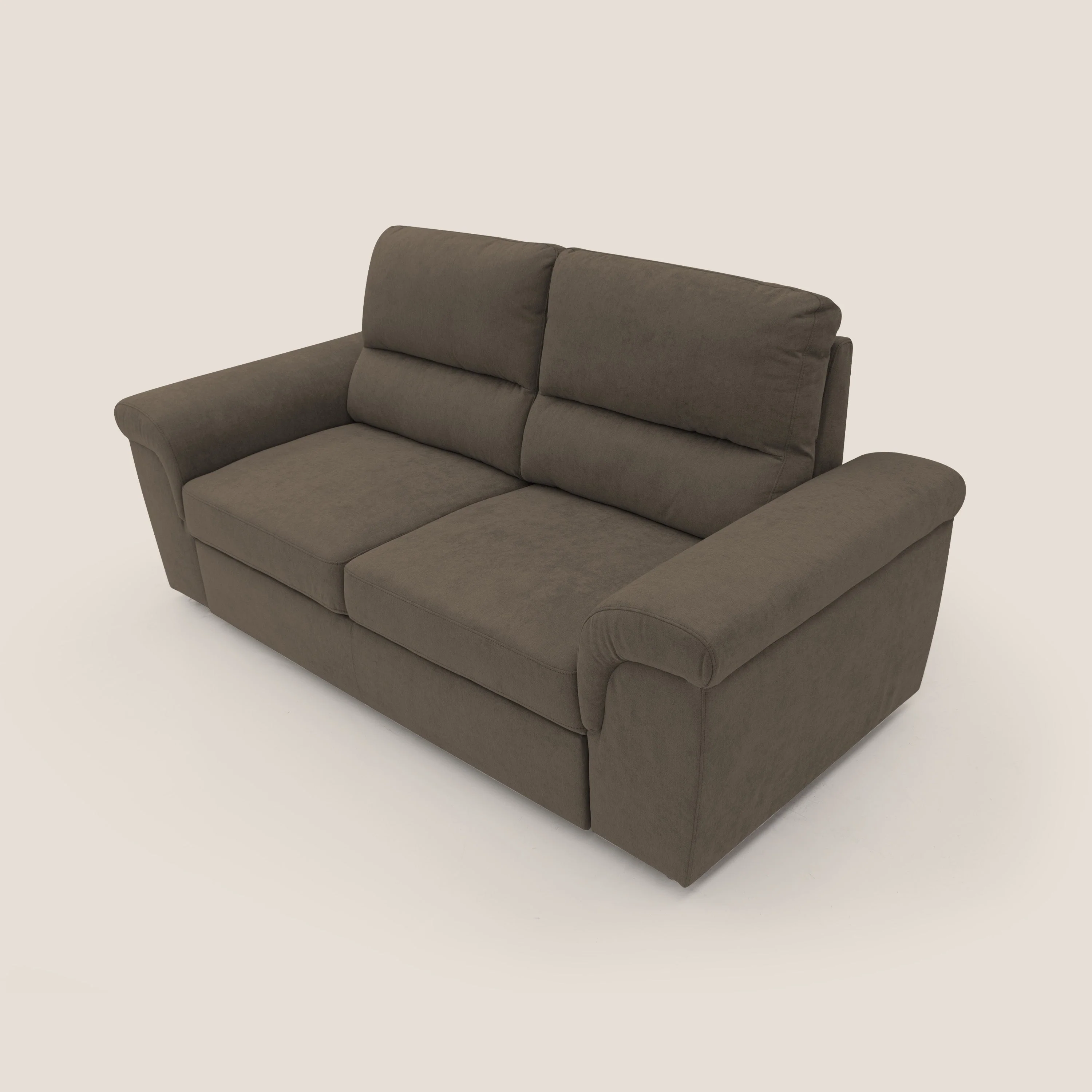 Minerva canapé linéaire avec pouf extractible en tissu doux imperméable T02 marron - Image 5