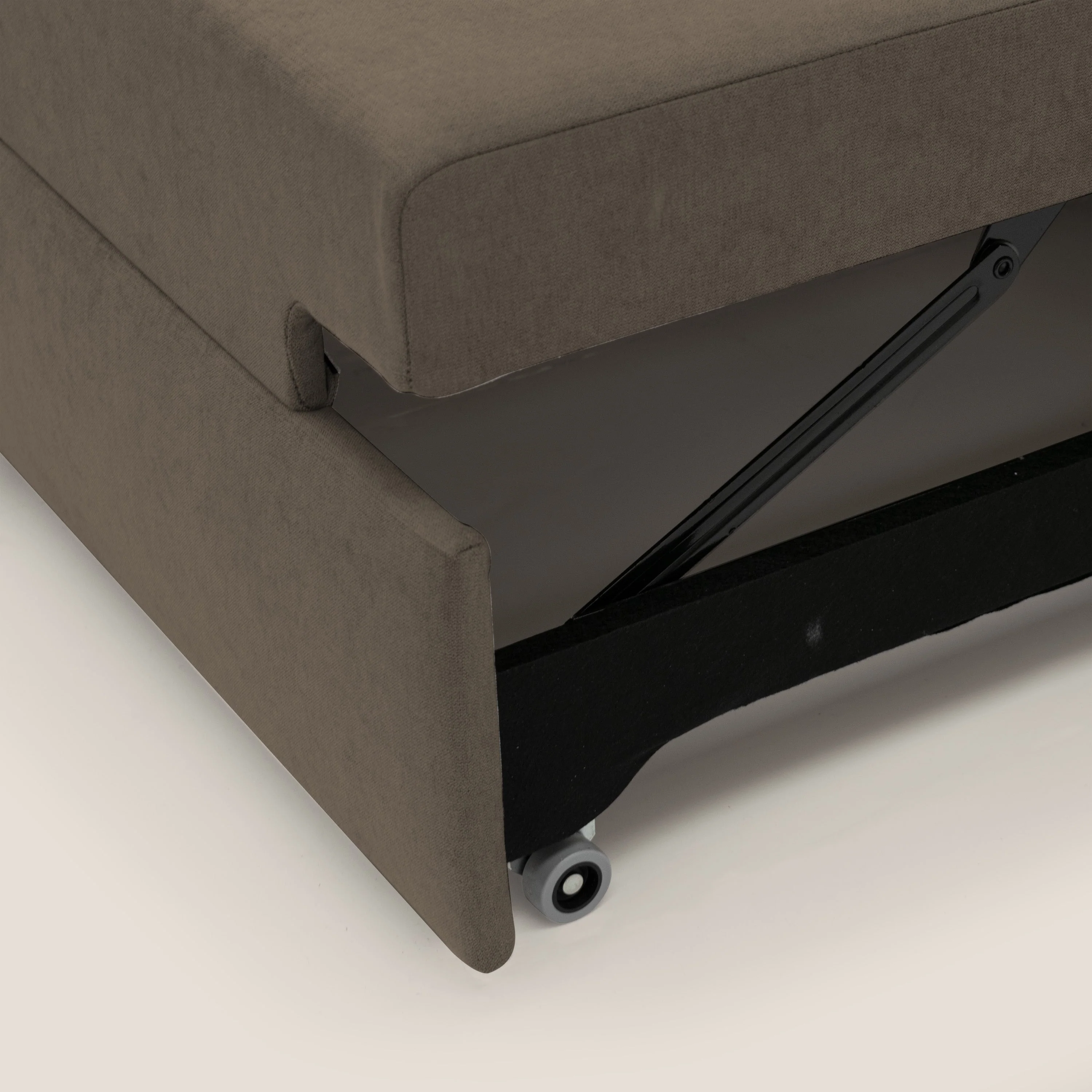 Minerva canapé linéaire avec pouf extractible en tissu doux imperméable T02 marron - Image 8
