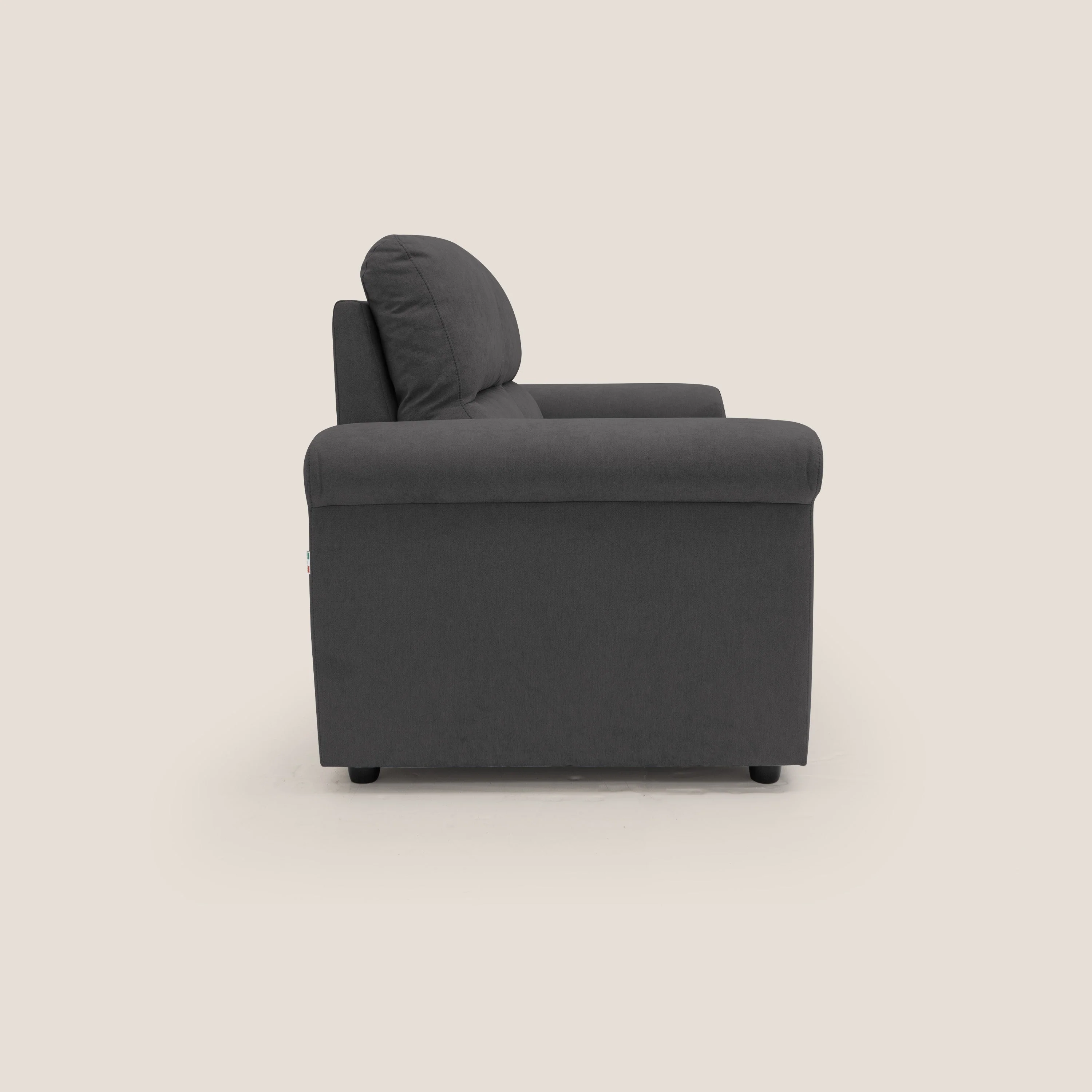Minerva canapé linéaire avec pouf extractible en tissu doux imperméable T02 noir - Image 11