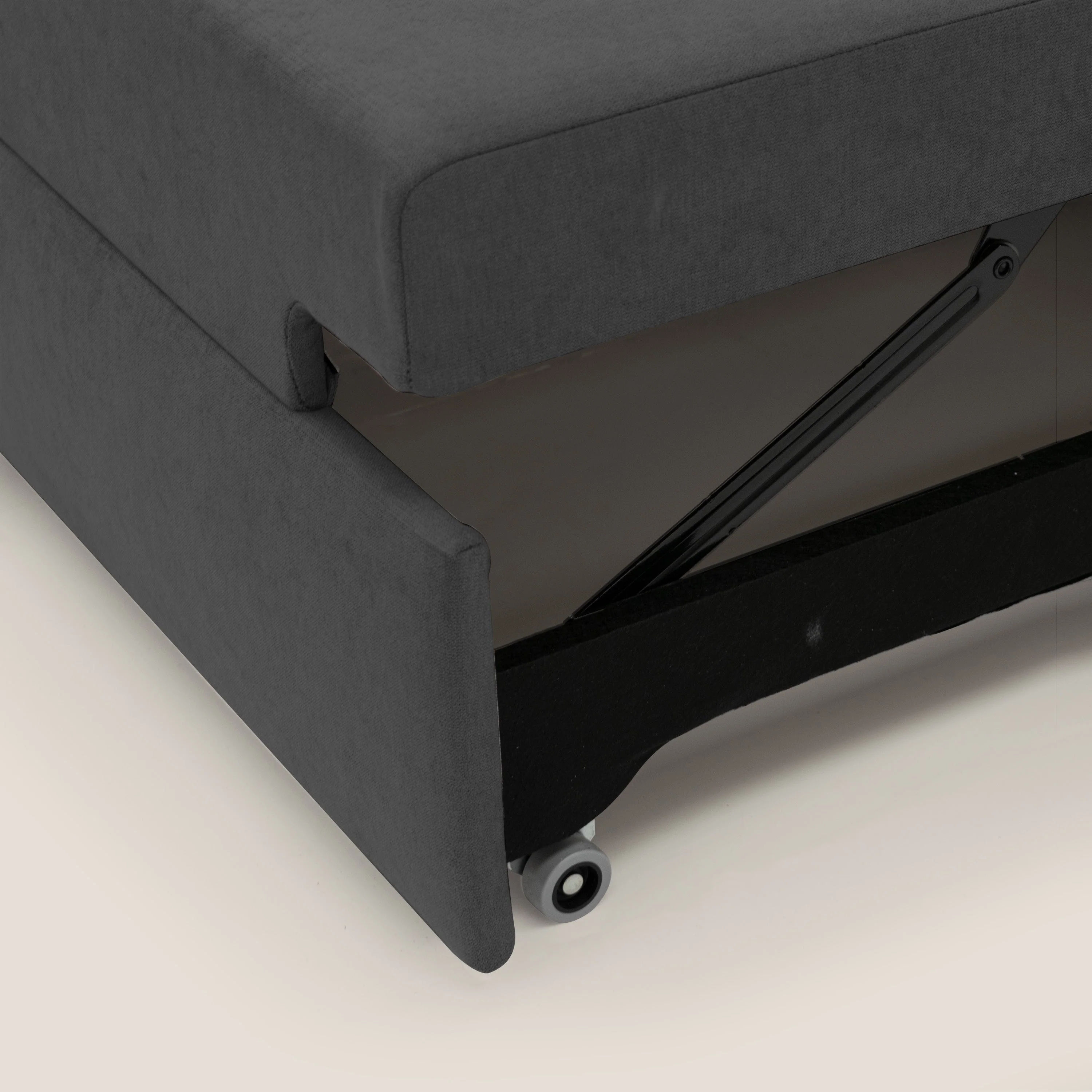 Minerva canapé linéaire avec pouf extractible en tissu doux imperméable T02 noir - Image 8