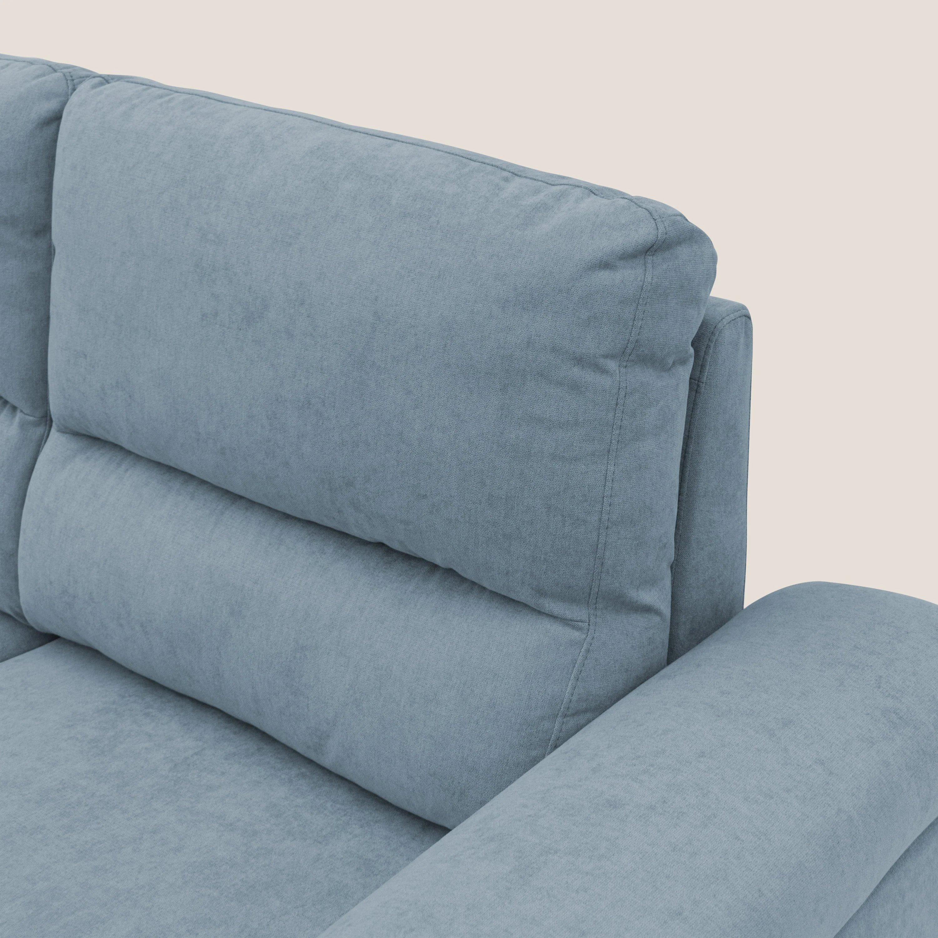 Minerva canapé linéaire avec pouf extractible en tissu doux imperméable T02 sucre glace - Image 4