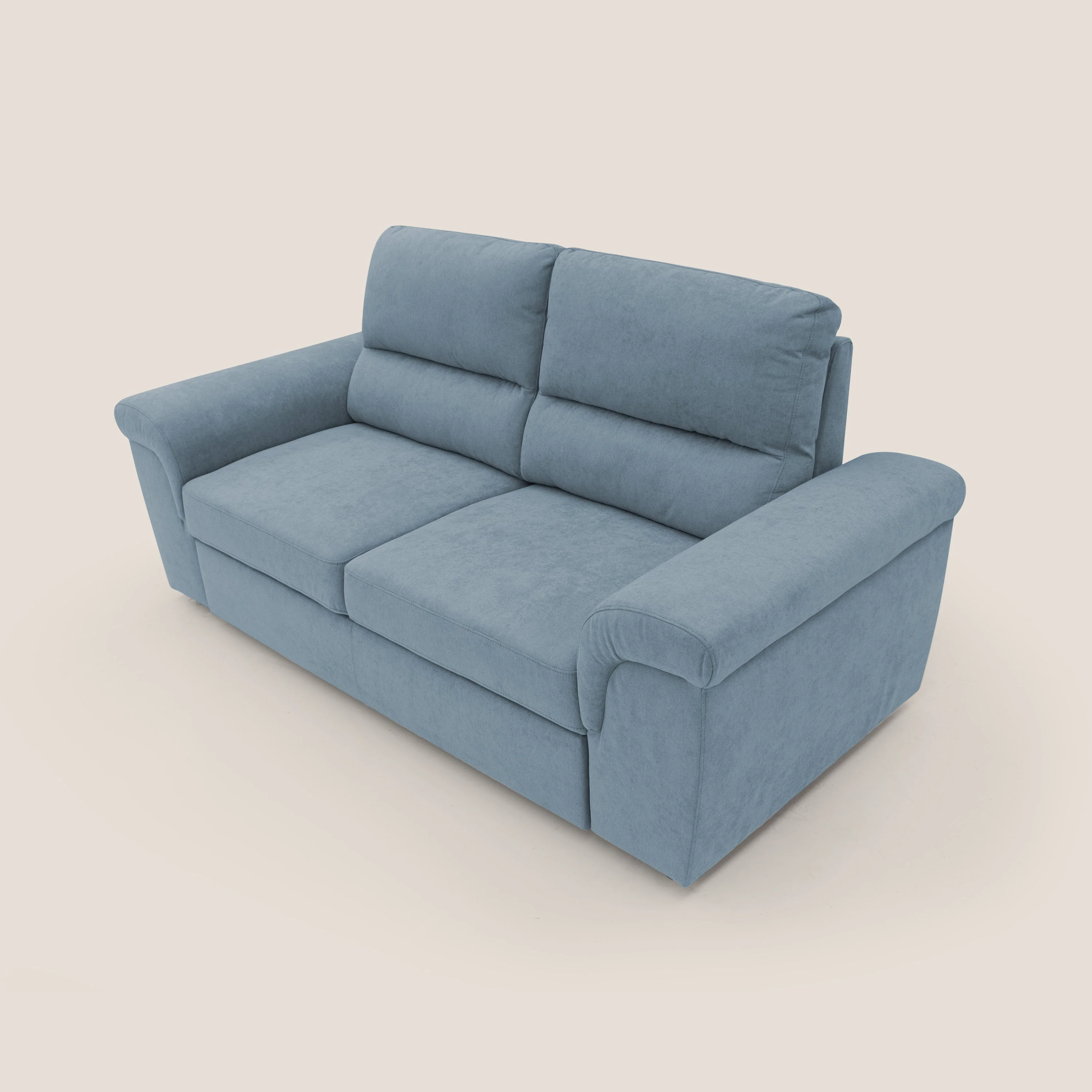 Minerva canapé linéaire avec pouf extractible en tissu doux imperméable T02 sucre glace - Image 5