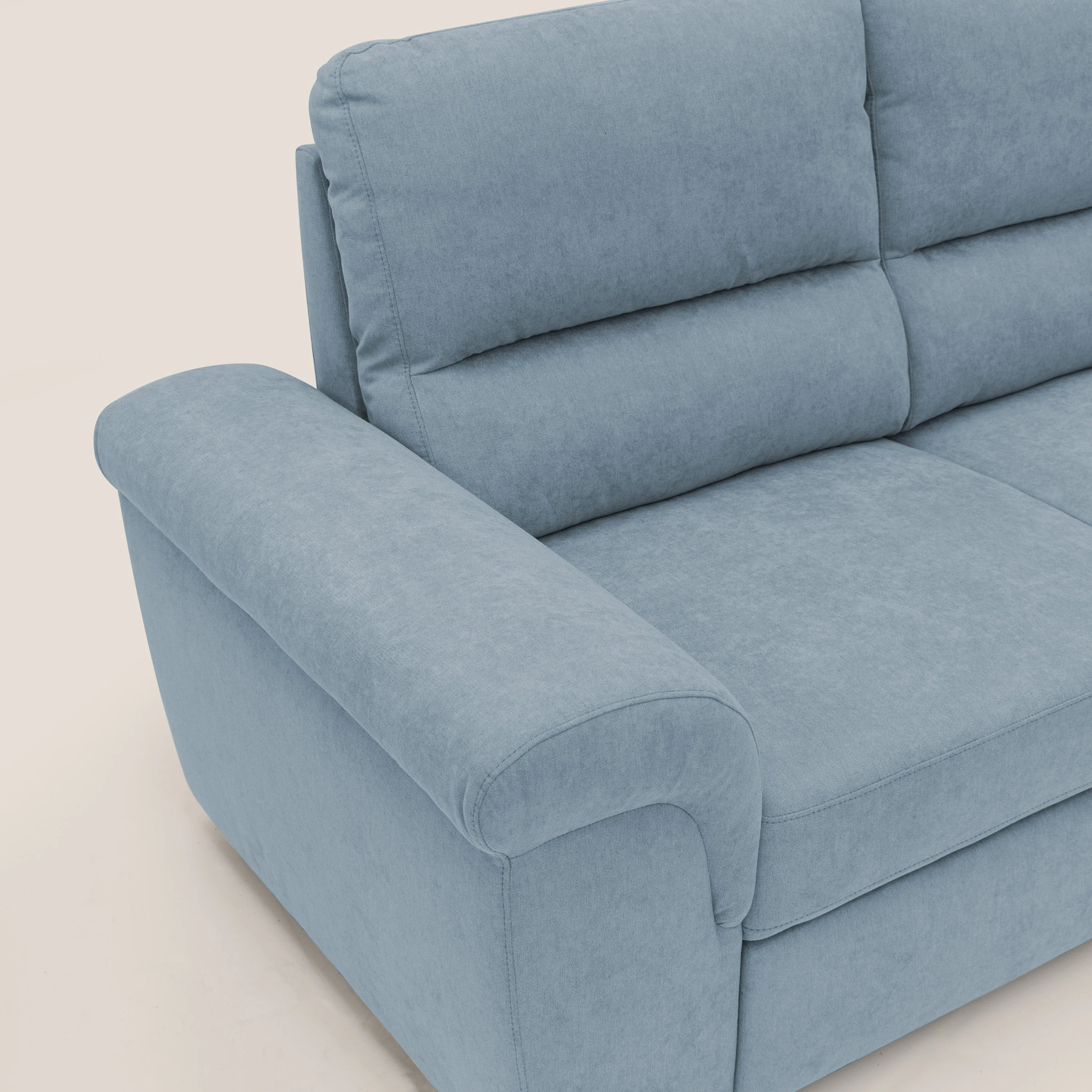 Minerva canapé linéaire avec pouf extractible en tissu doux imperméable T02 sucre glace - Image 7