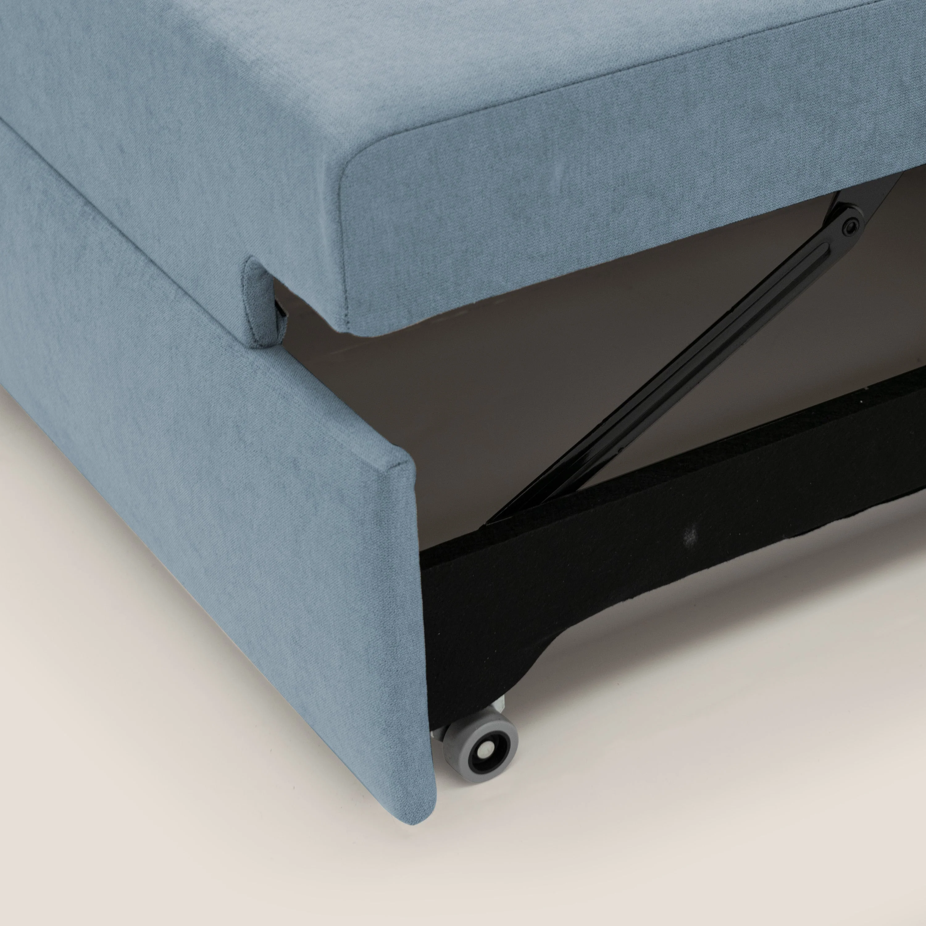 Minerva canapé linéaire avec pouf extractible en tissu doux imperméable T02 sucre glace - Image 8