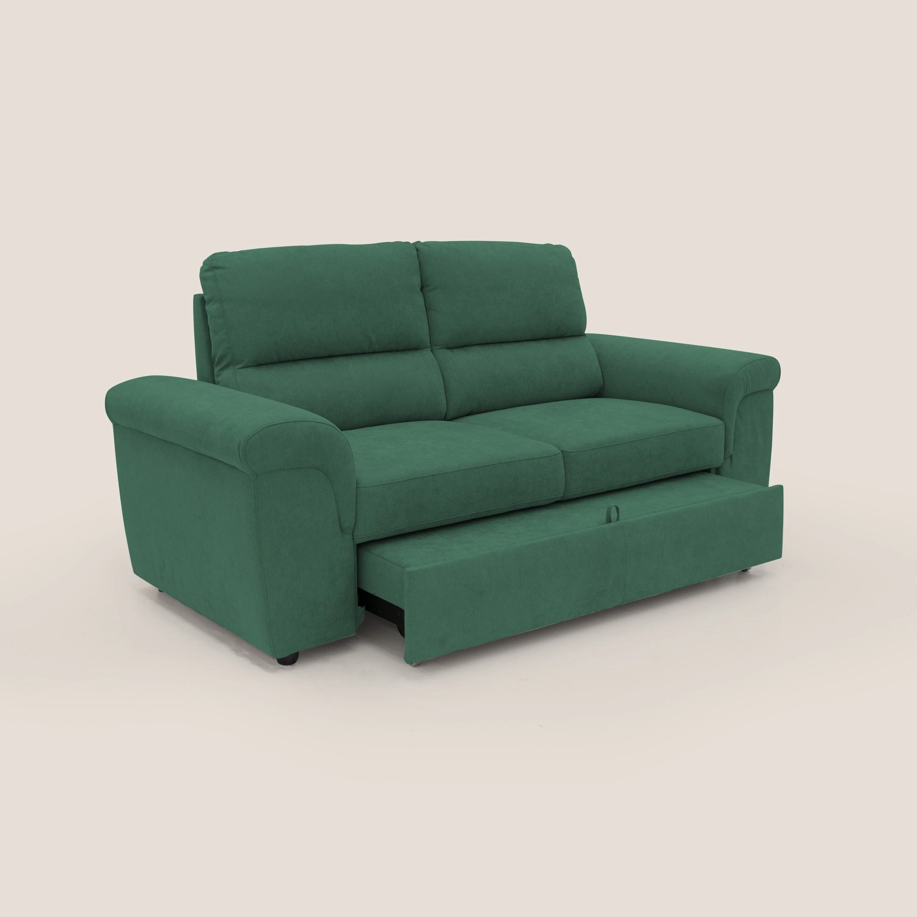 Minerva canapé linéaire avec pouf extractible en tissu doux imperméable T02 vert - Image 12