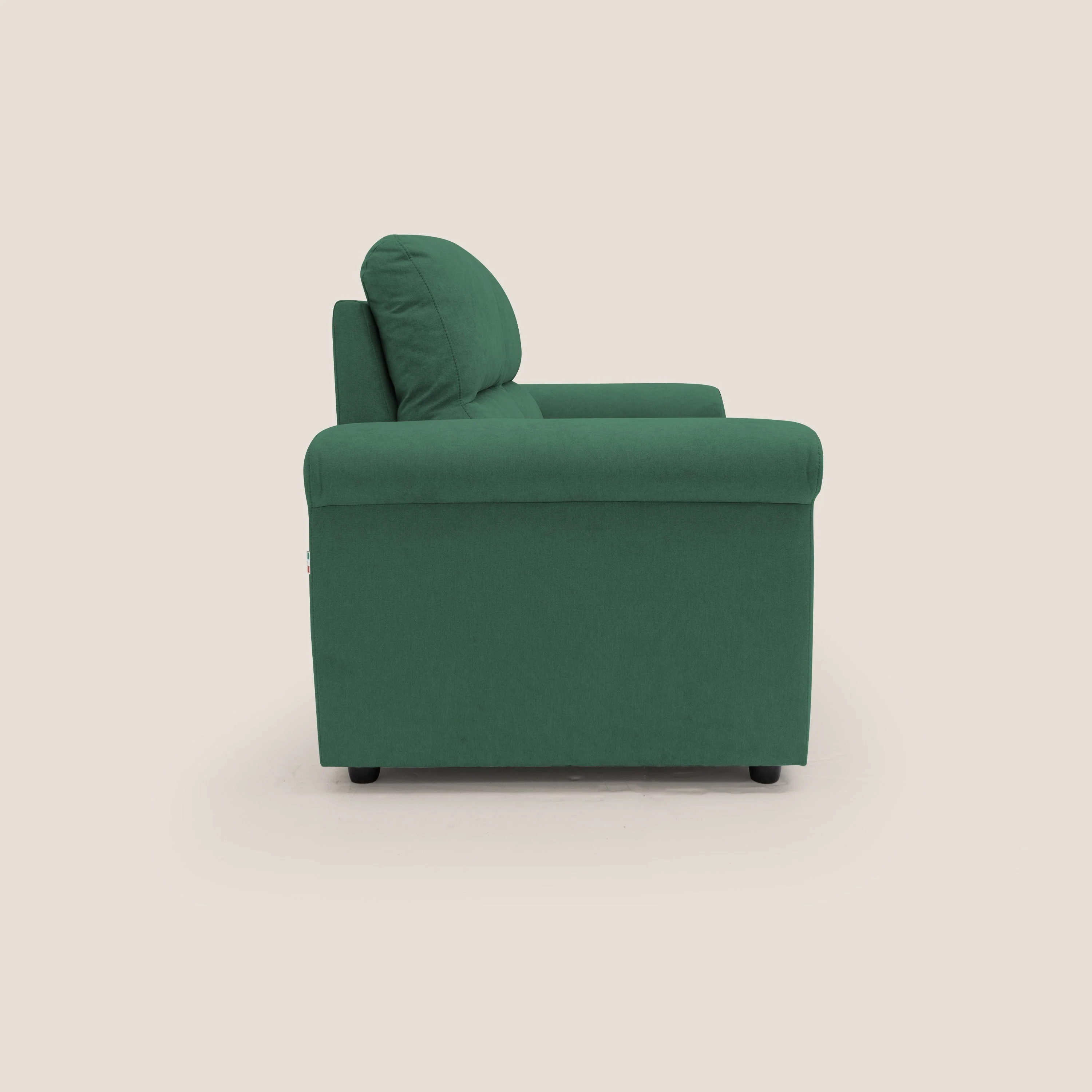 Minerva canapé linéaire avec pouf extractible en tissu doux imperméable T02 vert - Image 13