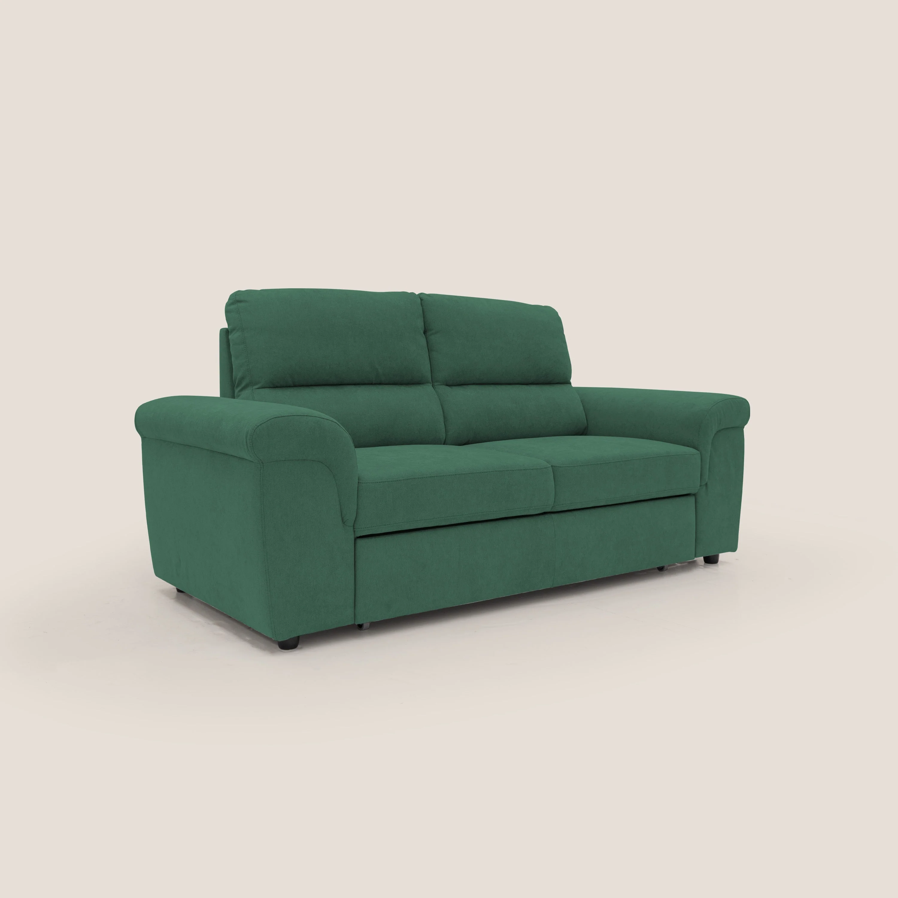 Minerva canapé linéaire avec pouf extractible en tissu doux imperméable T02 vert - Image 5