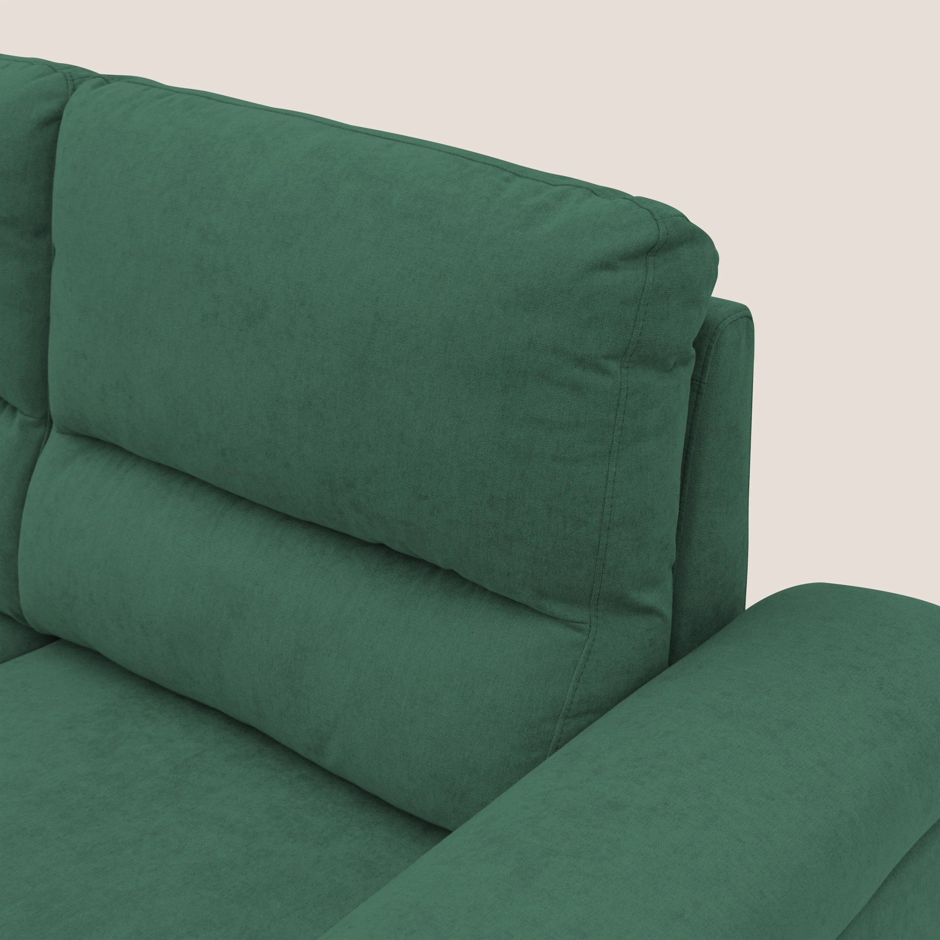Minerva canapé linéaire avec pouf extractible en tissu doux imperméable T02 vert - Image 6