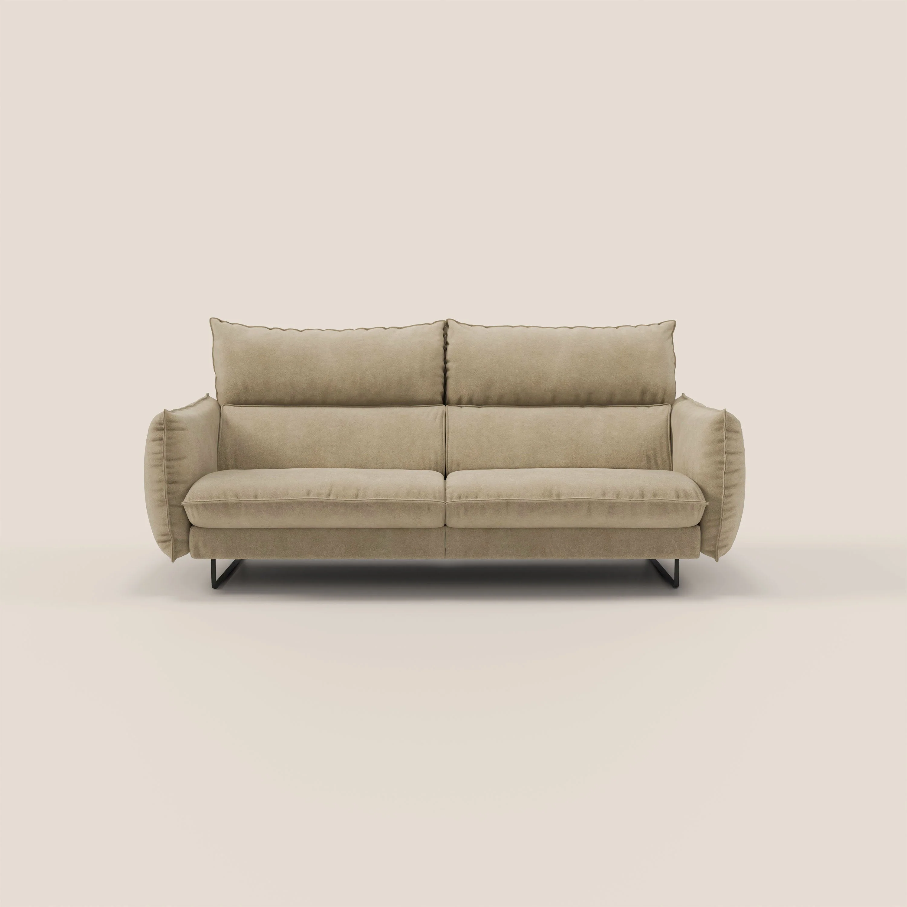 Monamour canapé au design moderne avec option relax électrique en microfibre détachable imperméable T11 beige