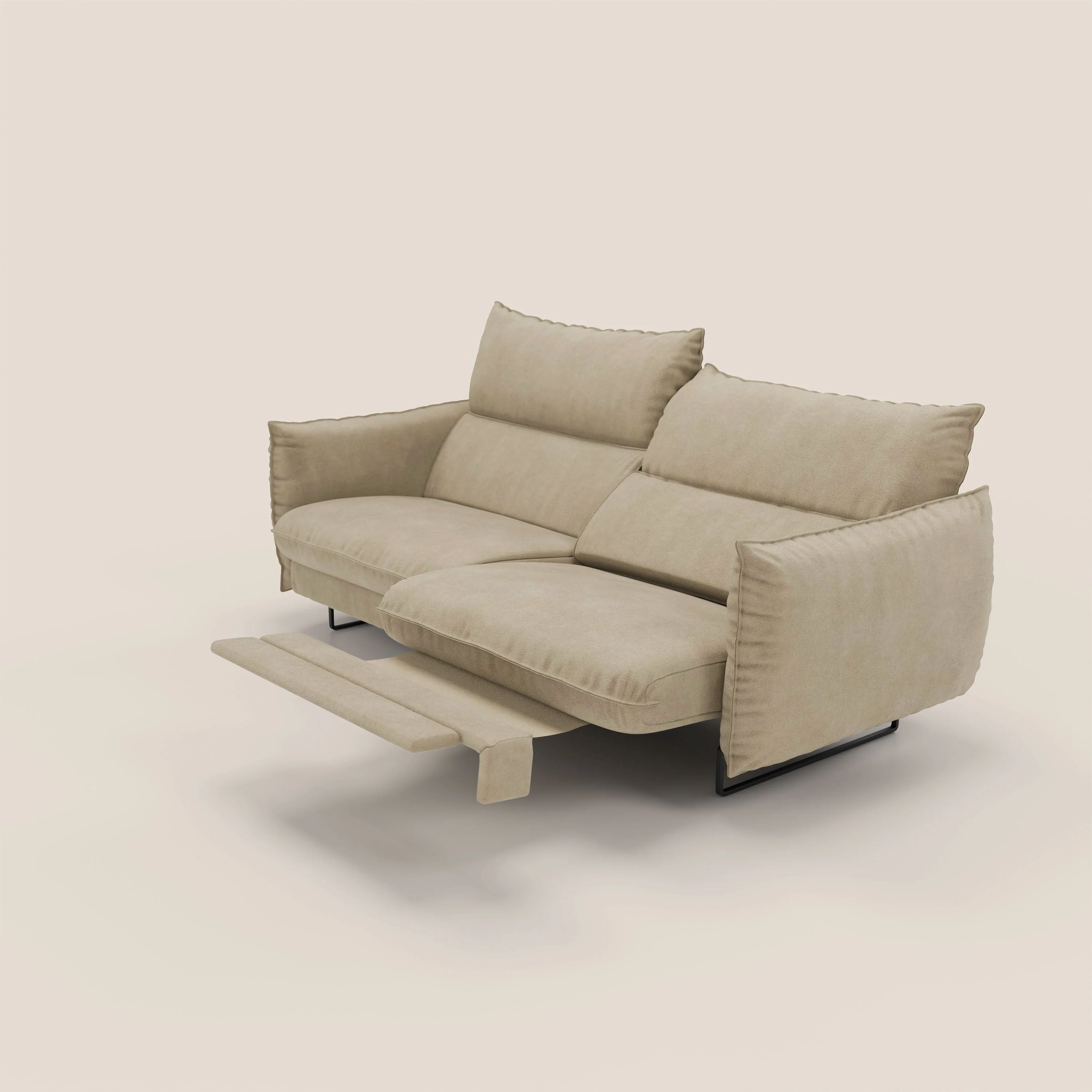 Monamour canapé au design moderne avec option relax électrique en microfibre détachable imperméable T11 beige - Image 2