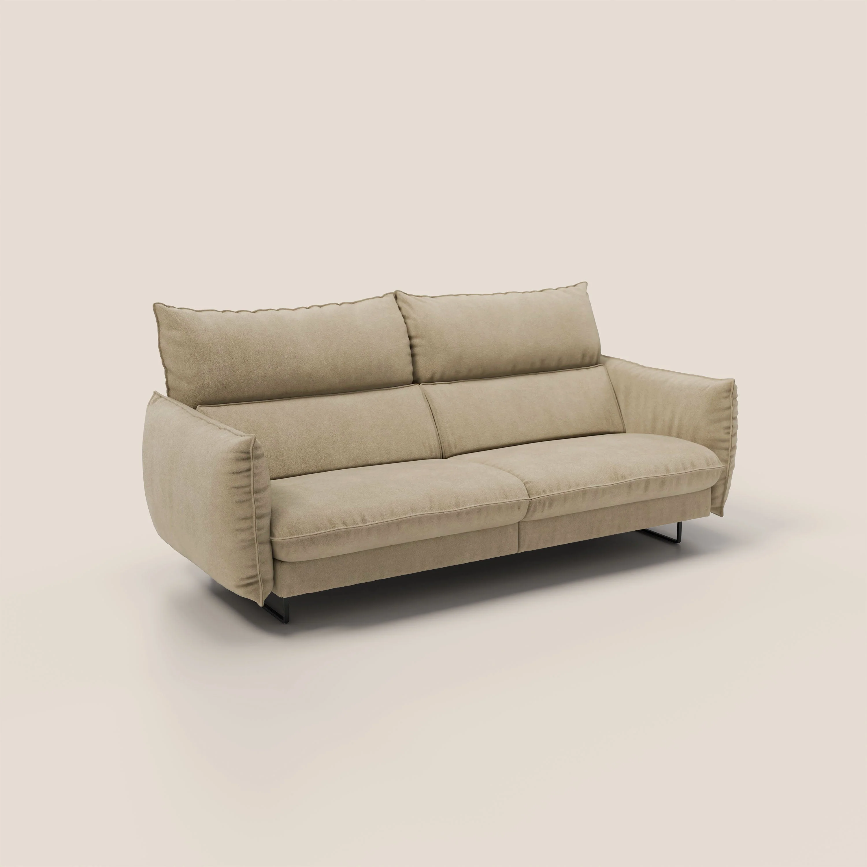 Monamour canapé au design moderne avec option relax électrique en microfibre détachable imperméable T11 beige - Image 3