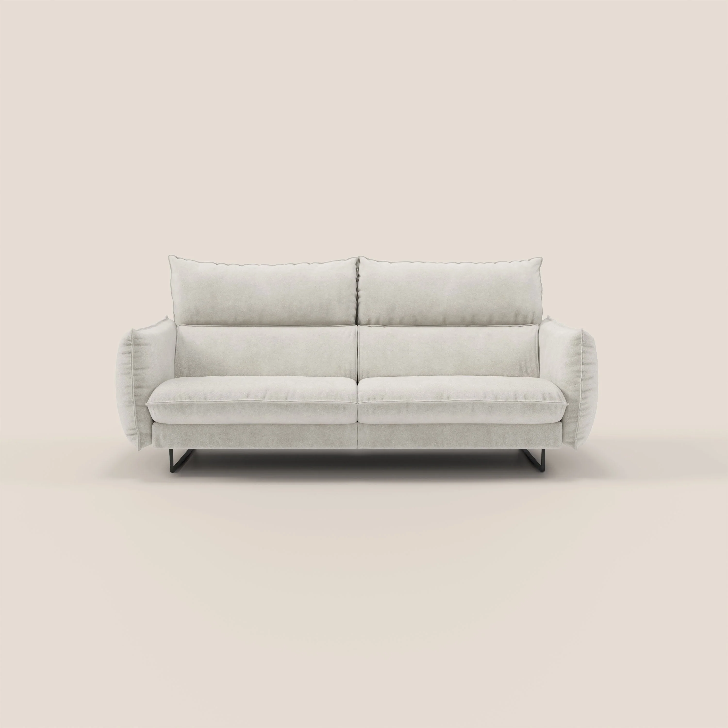 Monamour canapé au design moderne avec option relax électrique en microfibre détachable imperméable T11 crème