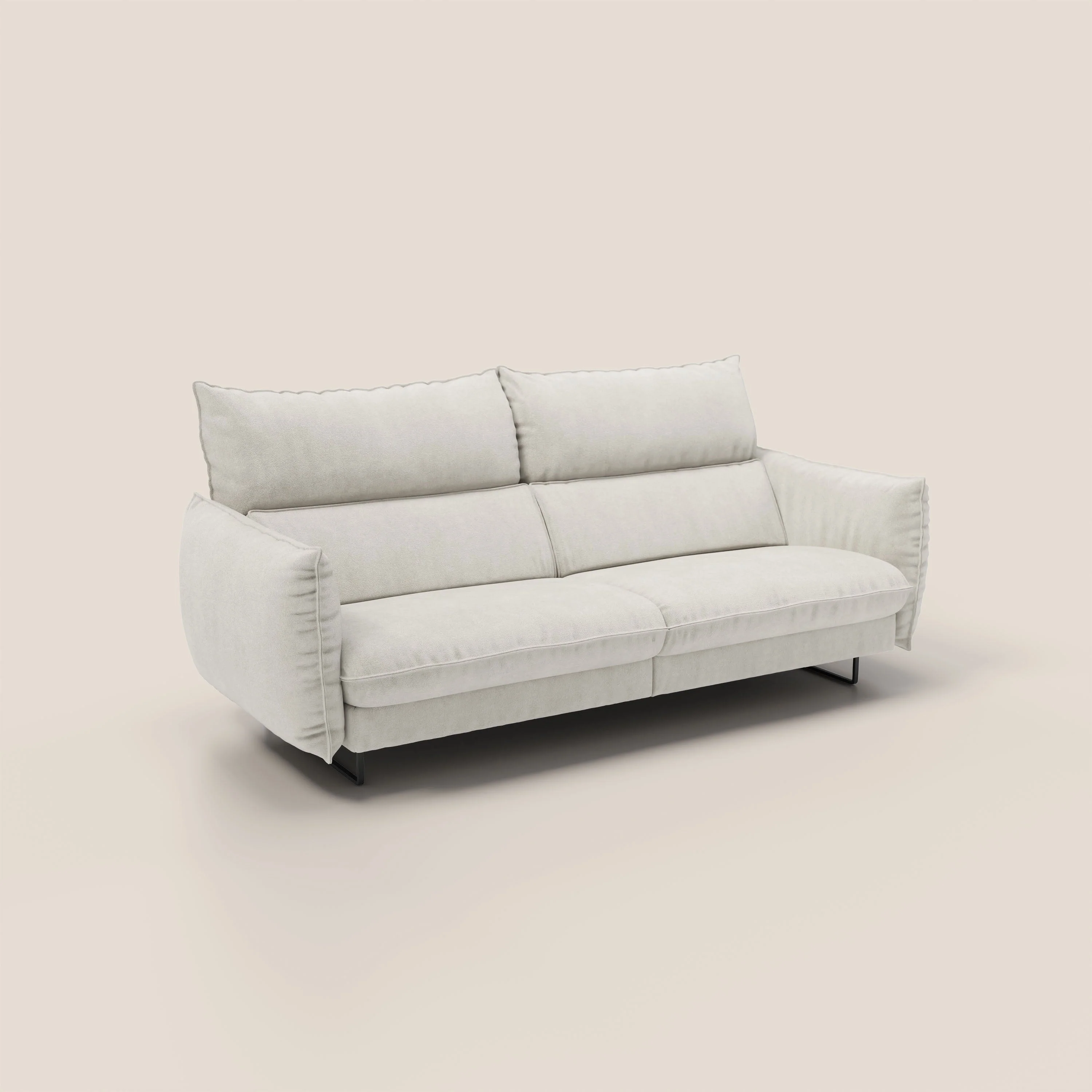 Monamour canapé au design moderne avec option relax électrique en microfibre détachable imperméable T11 crème - Image 3