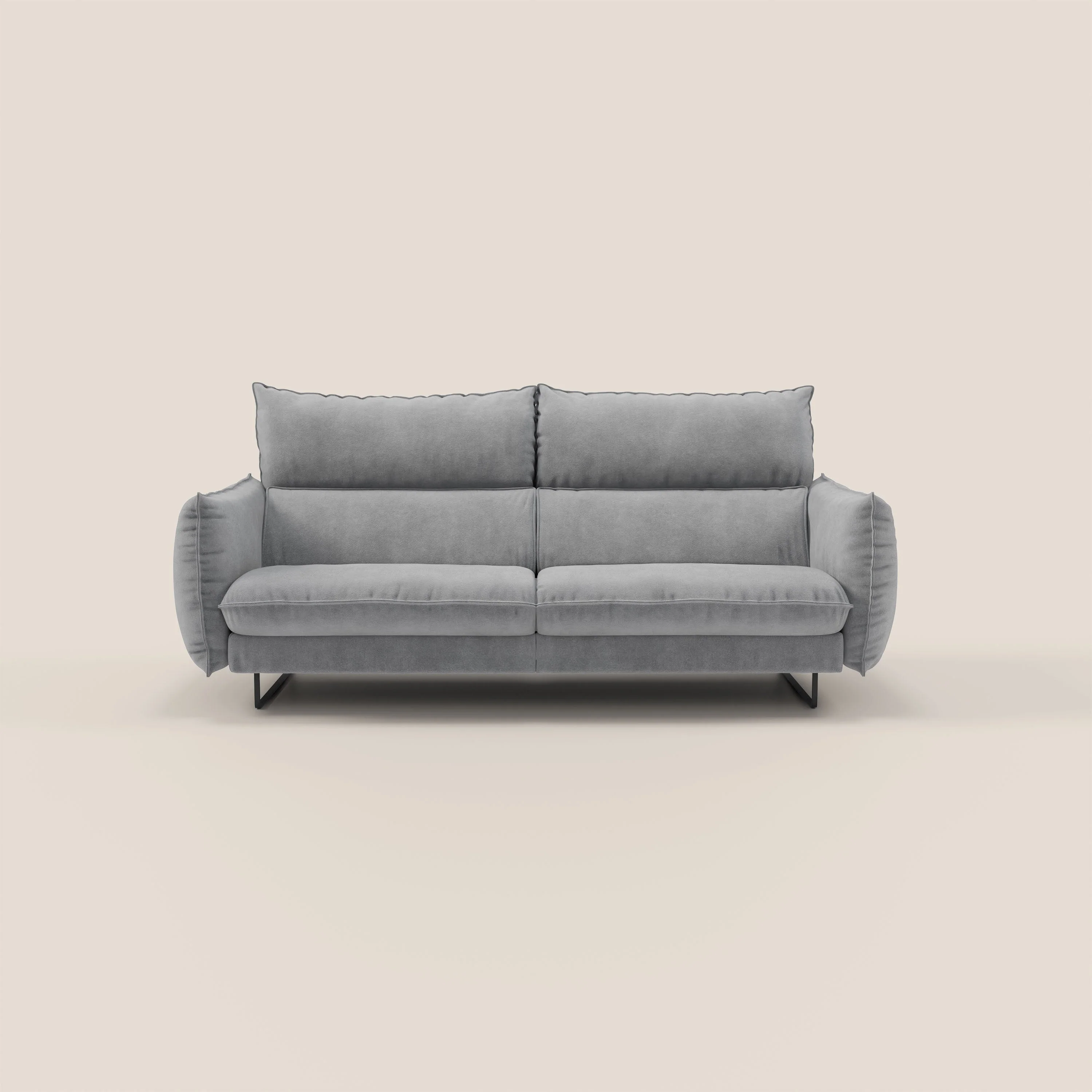 Monamour canapé au design moderne avec option relax électrique en microfibre détachable imperméable T11 gris