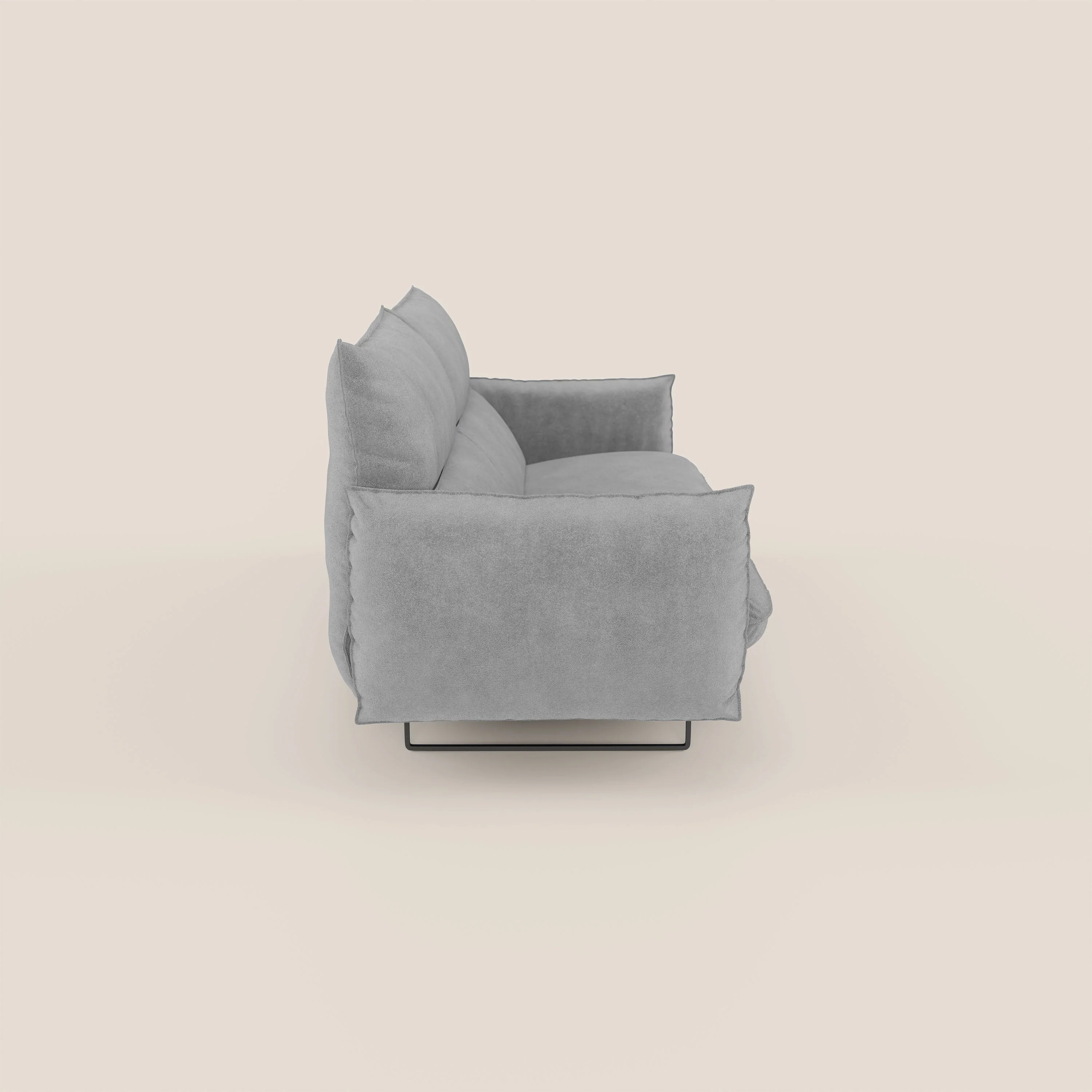 Monamour canapé au design moderne avec option relax électrique en microfibre détachable imperméable T11 gris - Image 4