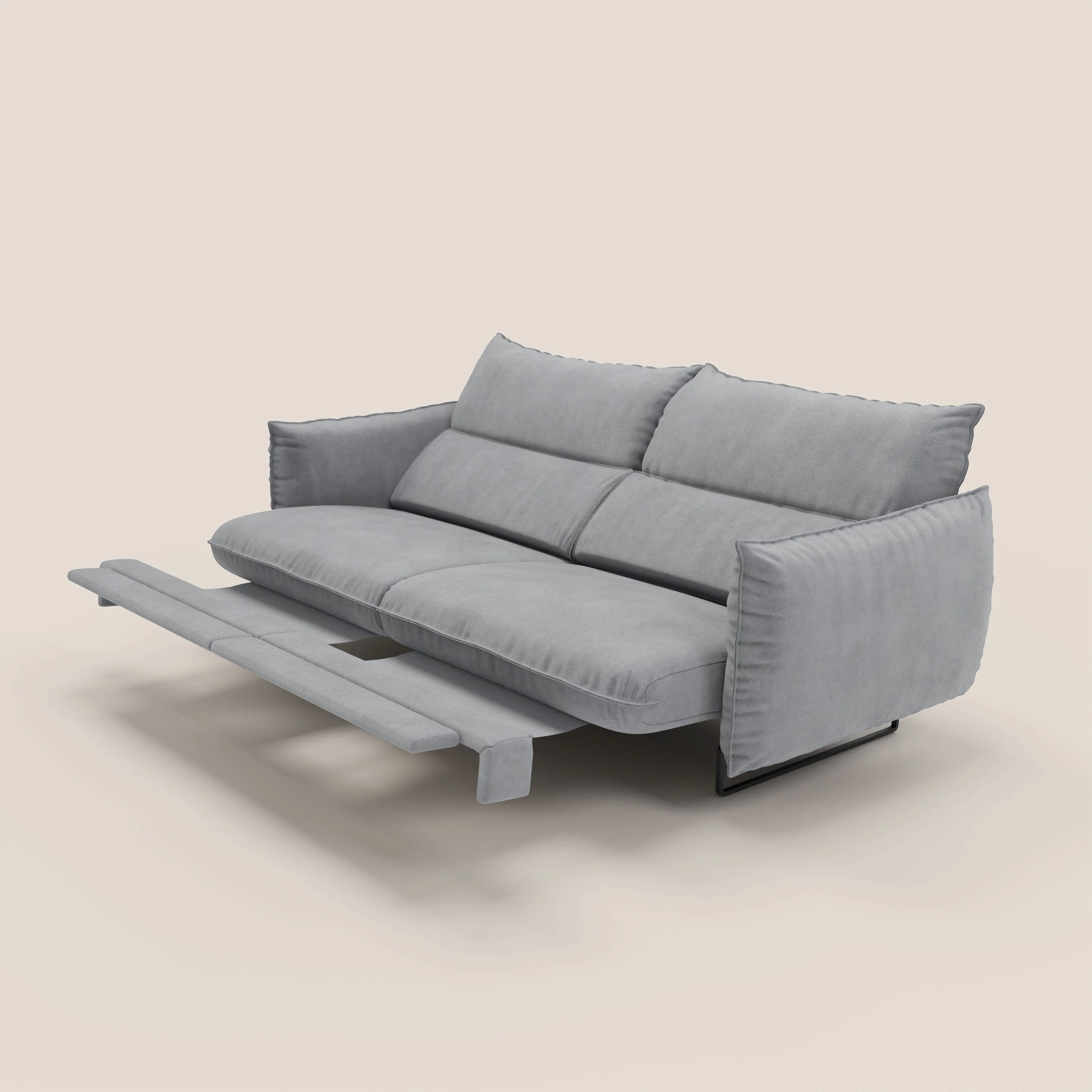 Monamour canapé au design moderne avec option relax électrique en microfibre détachable imperméable T11 gris - Image 9