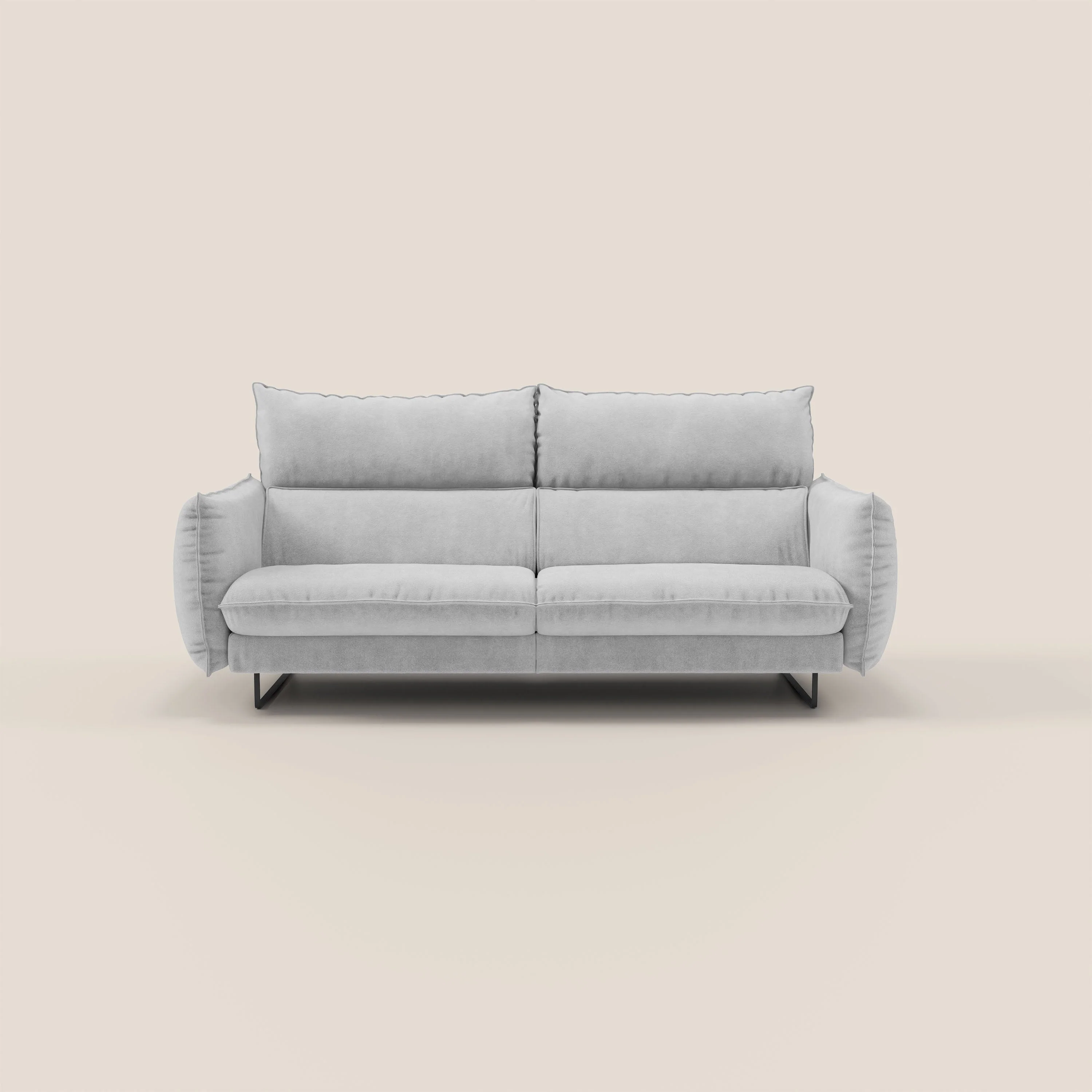 Monamour canapé au design moderne avec option relax électrique en microfibre détachable imperméable T11 gris clair