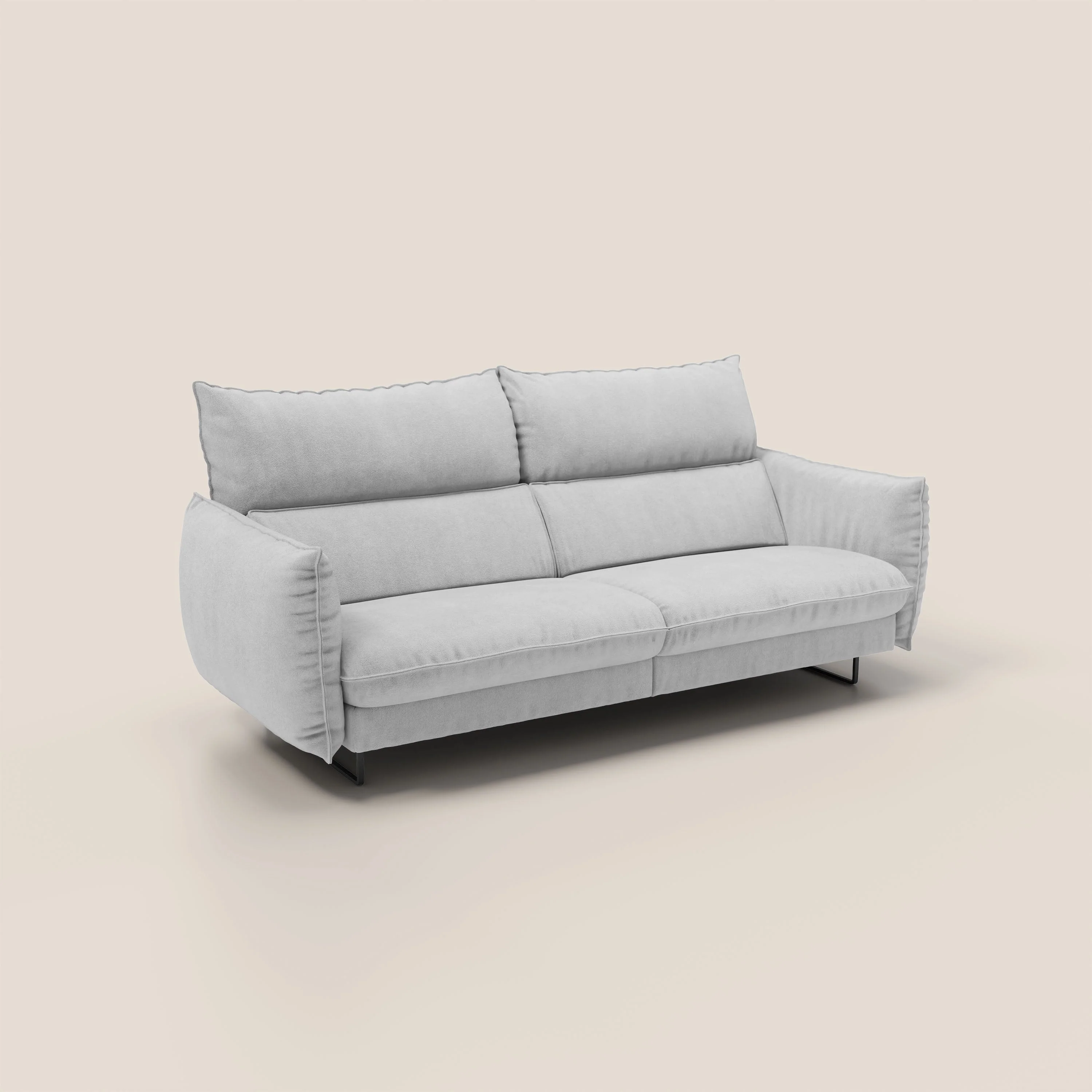 Monamour canapé au design moderne avec option relax électrique en microfibre détachable imperméable T11 gris clair - Image 3