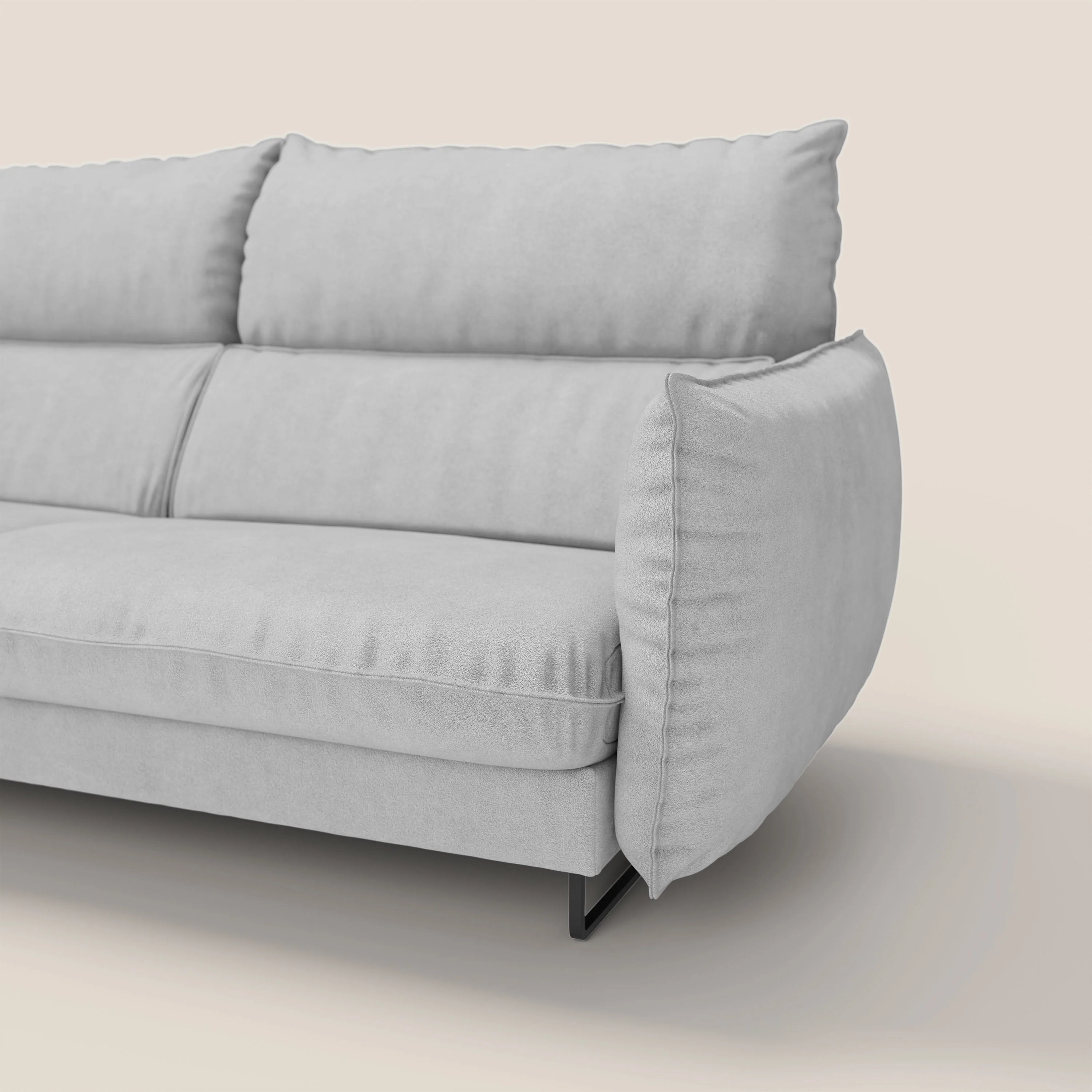 Monamour canapé au design moderne avec option relax électrique en microfibre détachable imperméable T11 gris clair - Image 7