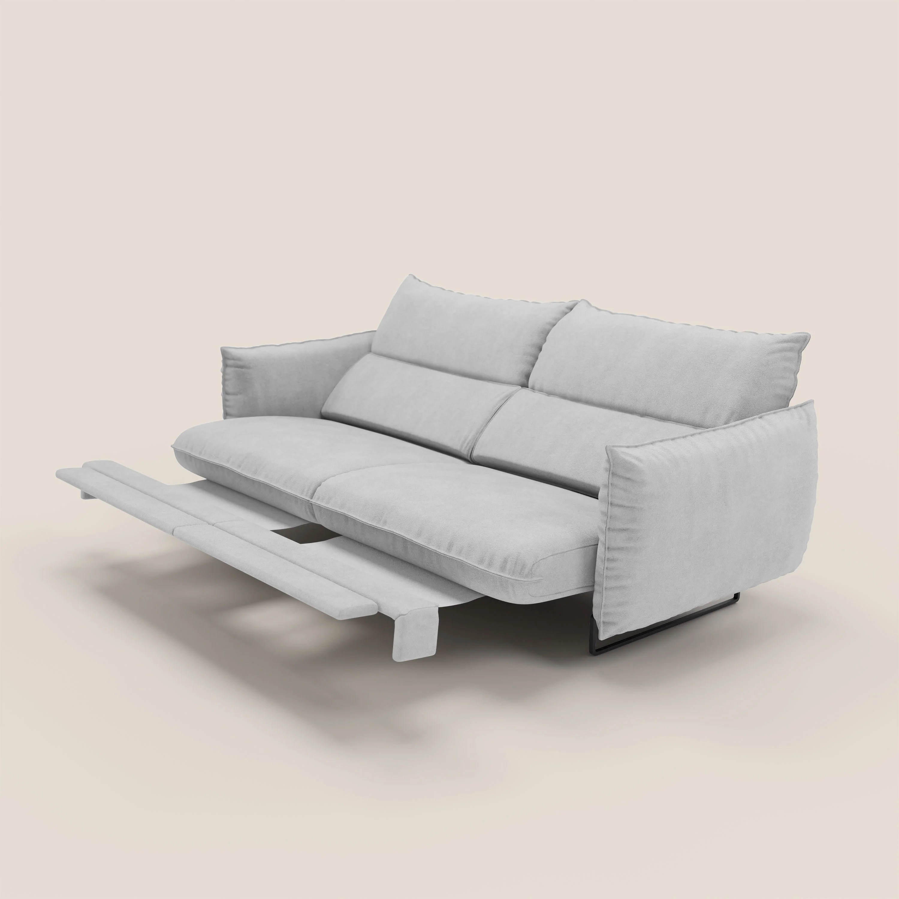 Monamour canapé au design moderne avec option relax électrique en microfibre détachable imperméable T11 gris clair - Image 9