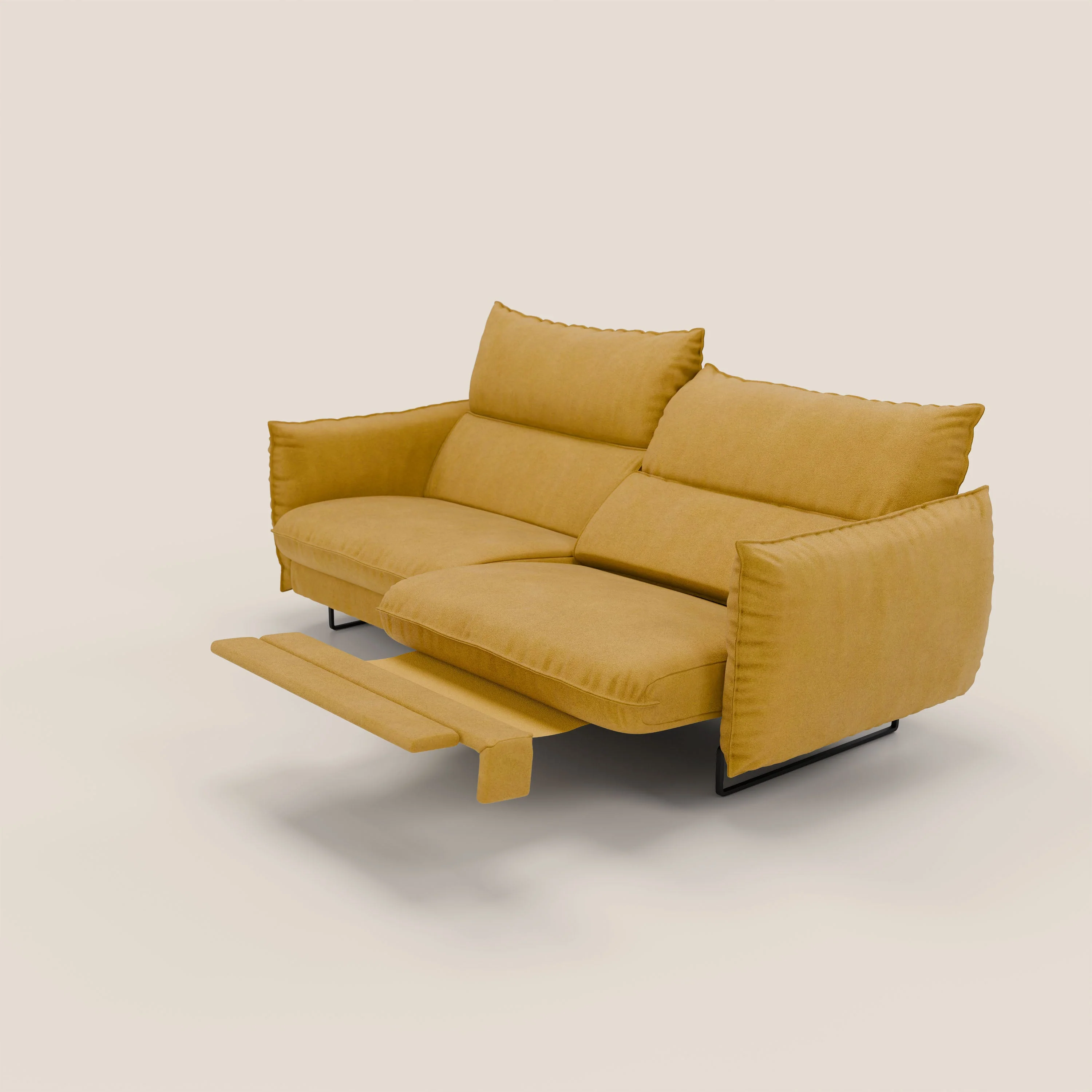 Monamour canapé au design moderne avec option relax électrique en microfibre détachable imperméable T11 jaune - Image 2