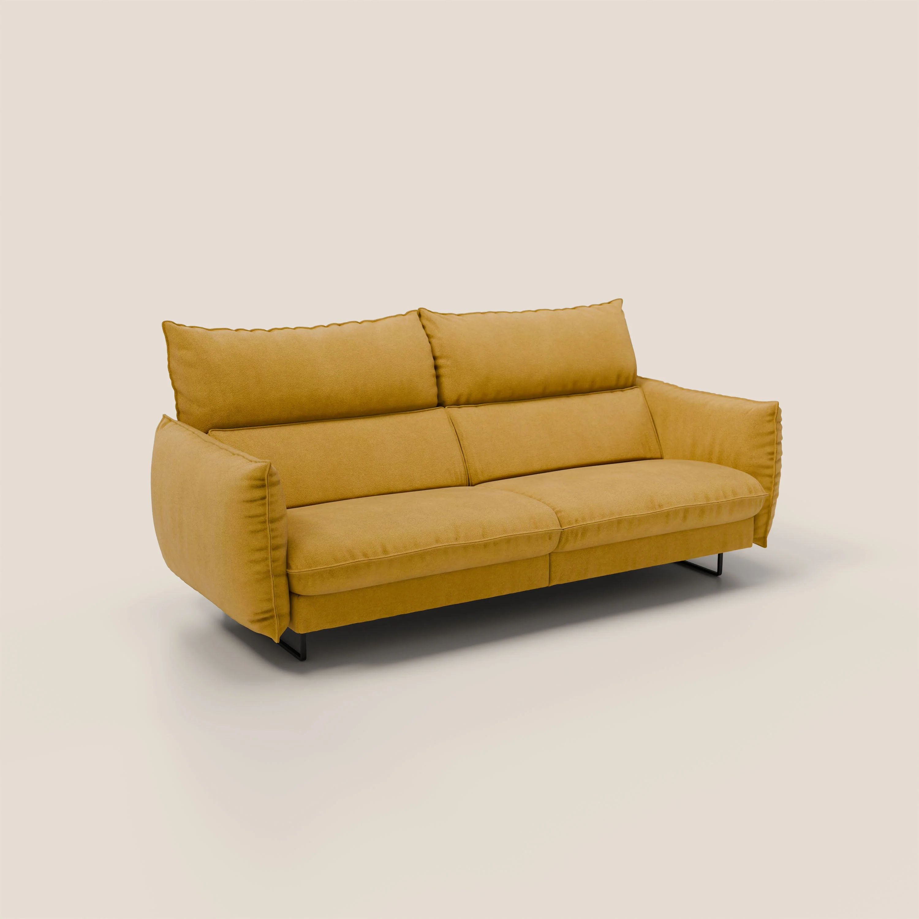 Monamour canapé au design moderne avec option relax électrique en microfibre détachable imperméable T11 jaune - Image 3