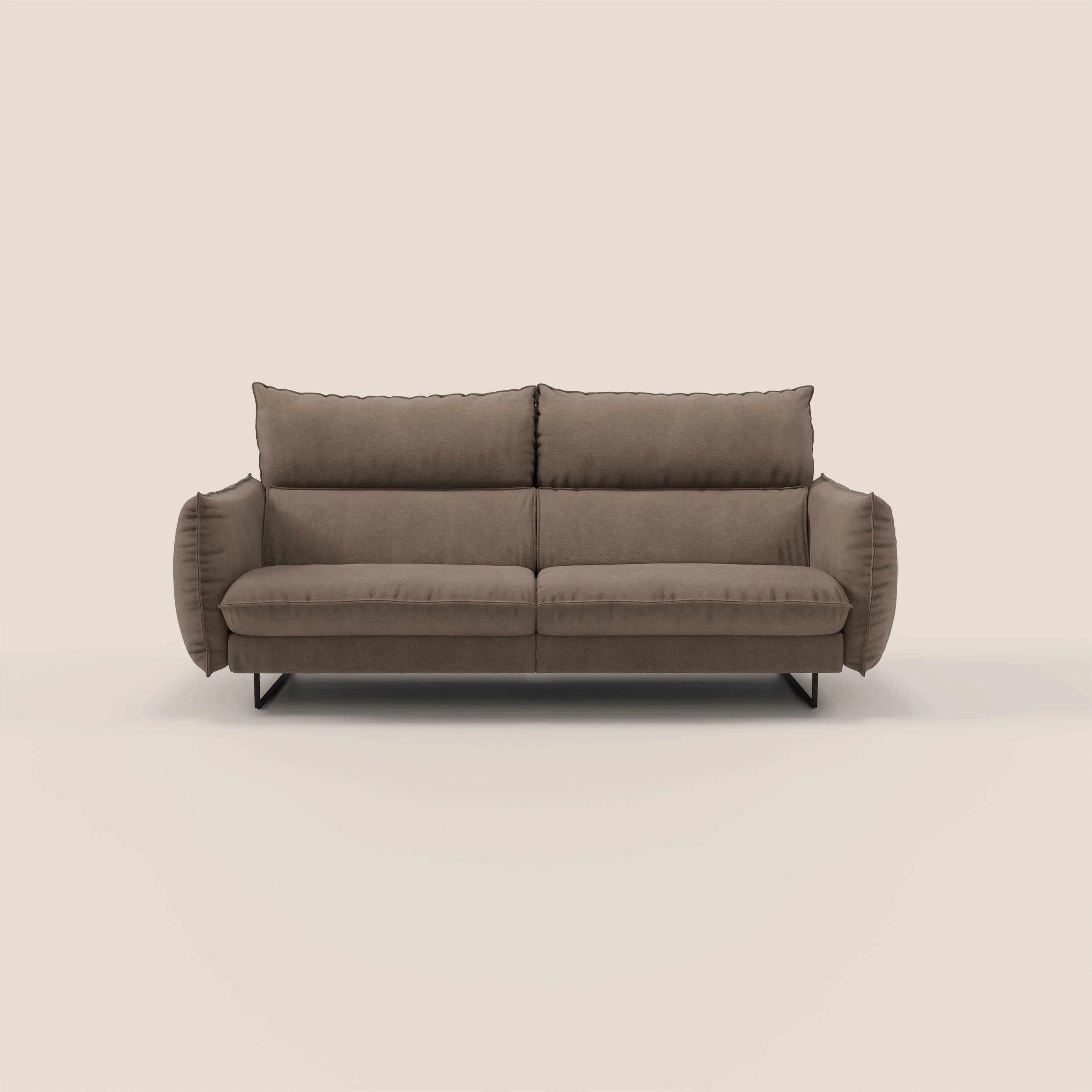 Monamour canapé au design moderne avec option relax électrique en microfibre détachable imperméable T11 marron