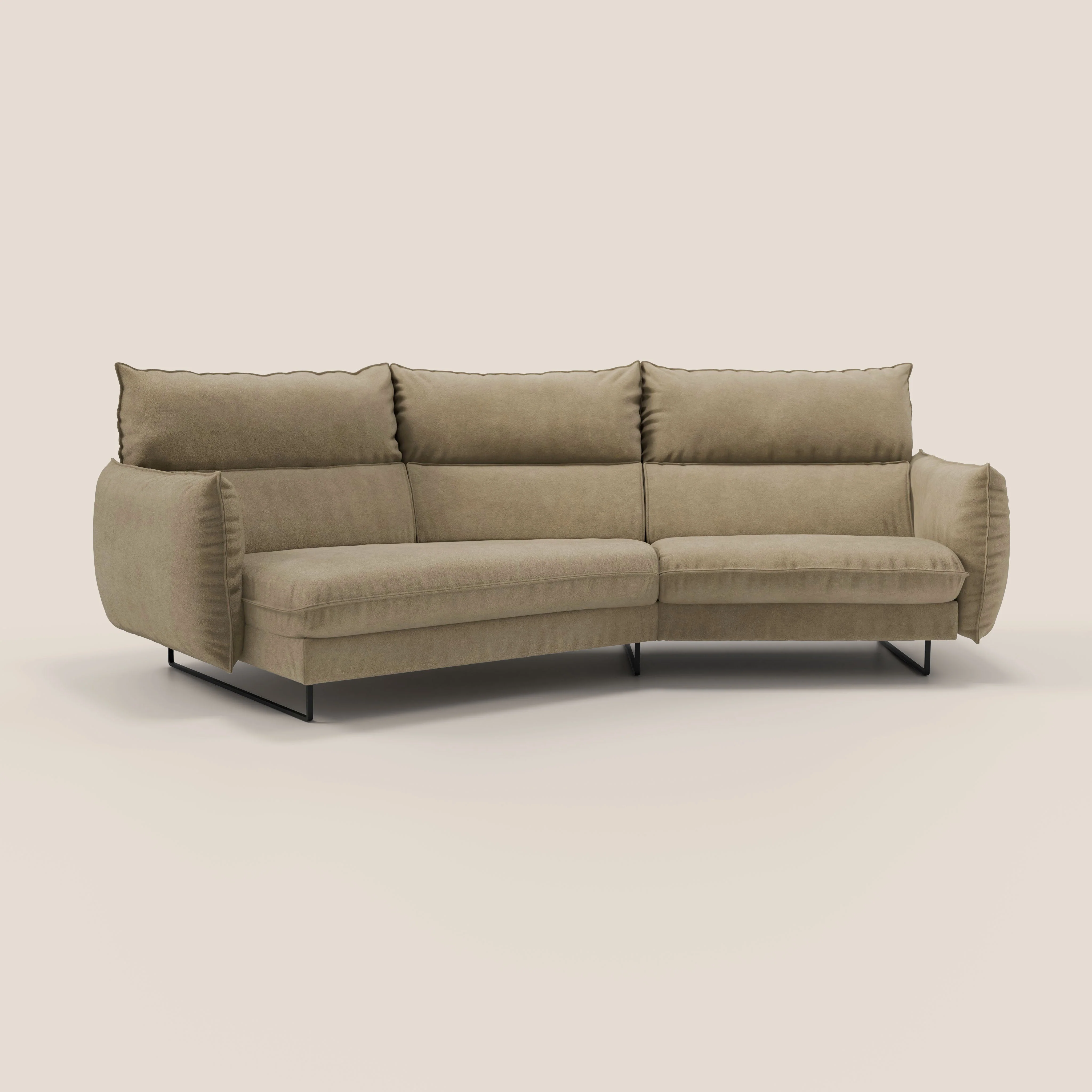 Monamour canapé d'angle au design moderne avec option relax électrique en microfibre détachable imperméable T11 beige