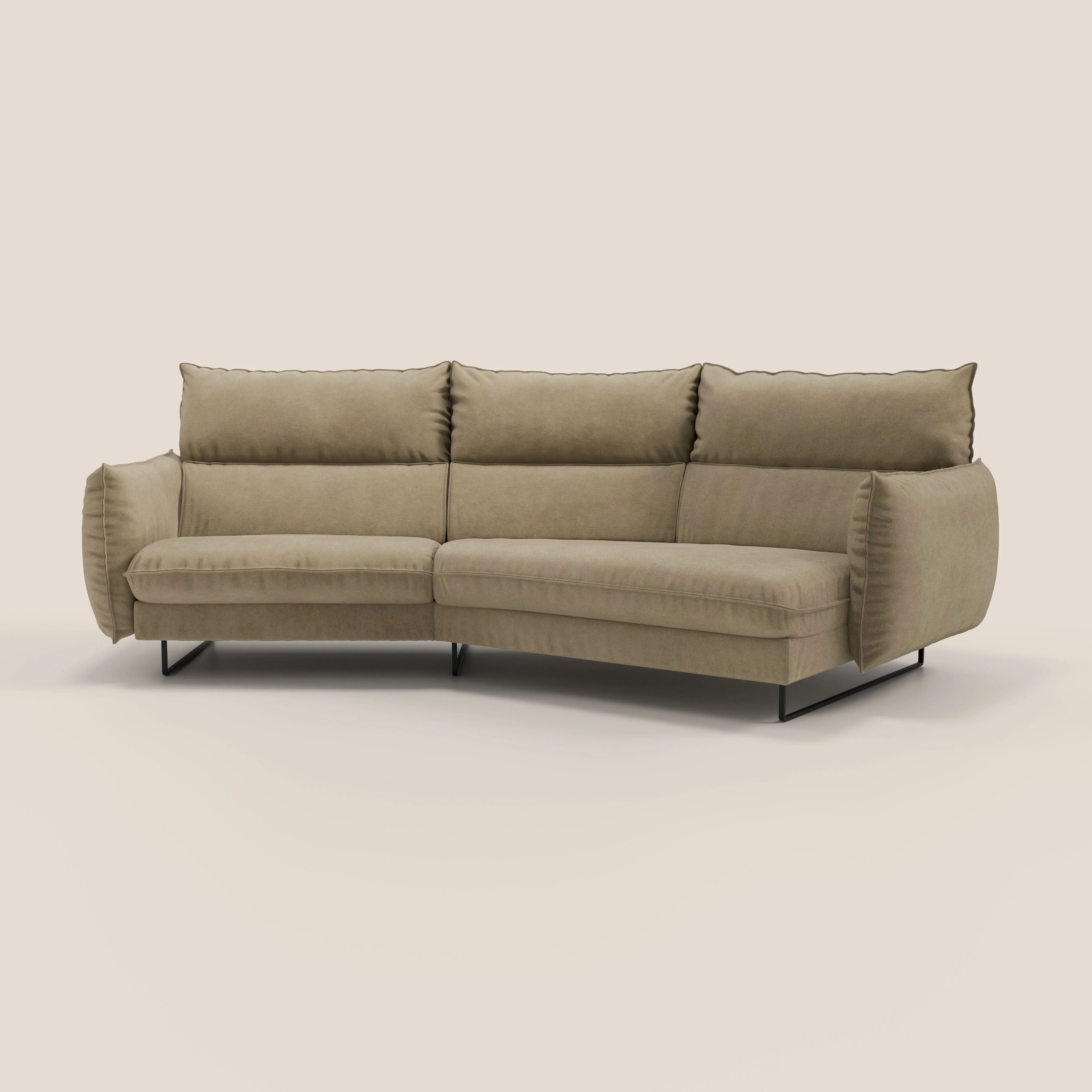 Monamour canapé d'angle au design moderne avec option relax électrique en microfibre détachable imperméable T11 beige - Image 11